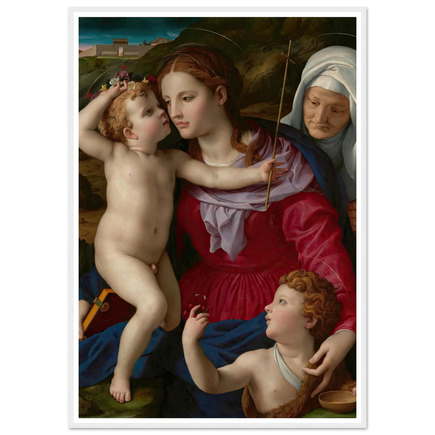 Virgin and Child with Saint Elizabeth and Saint John the Baptist (1540–1545) Art Print | Agnolo Bronzino-Quipham Collections