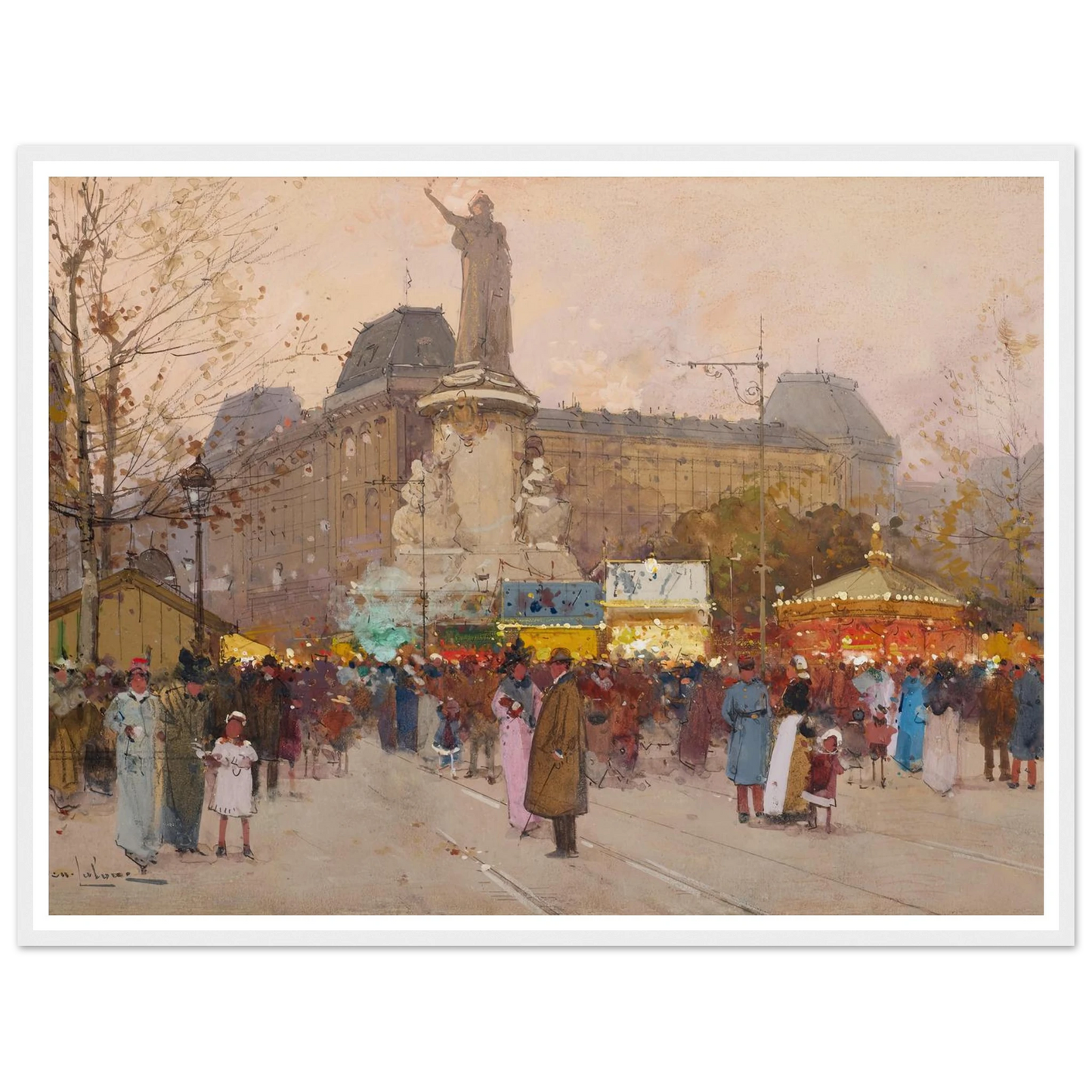 La Place du Republic, Paris Art Print | Eugene Galien Laloue-Quipham Collections