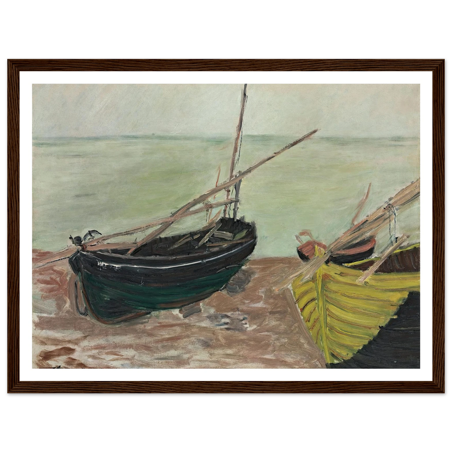 Étude de bateaux sur la plage d’Étretat (1885) Art Print | Claude Monet-Quipham Collections