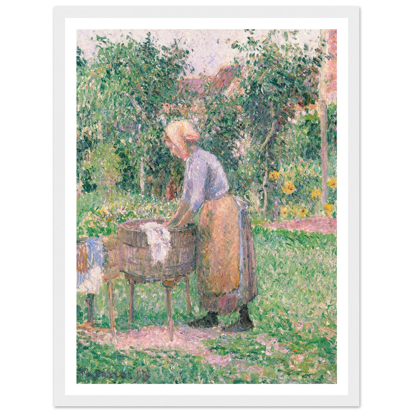 A Washerwoman at Éragny (1893) Art Print | Camille Pissarro-Quipham Collections