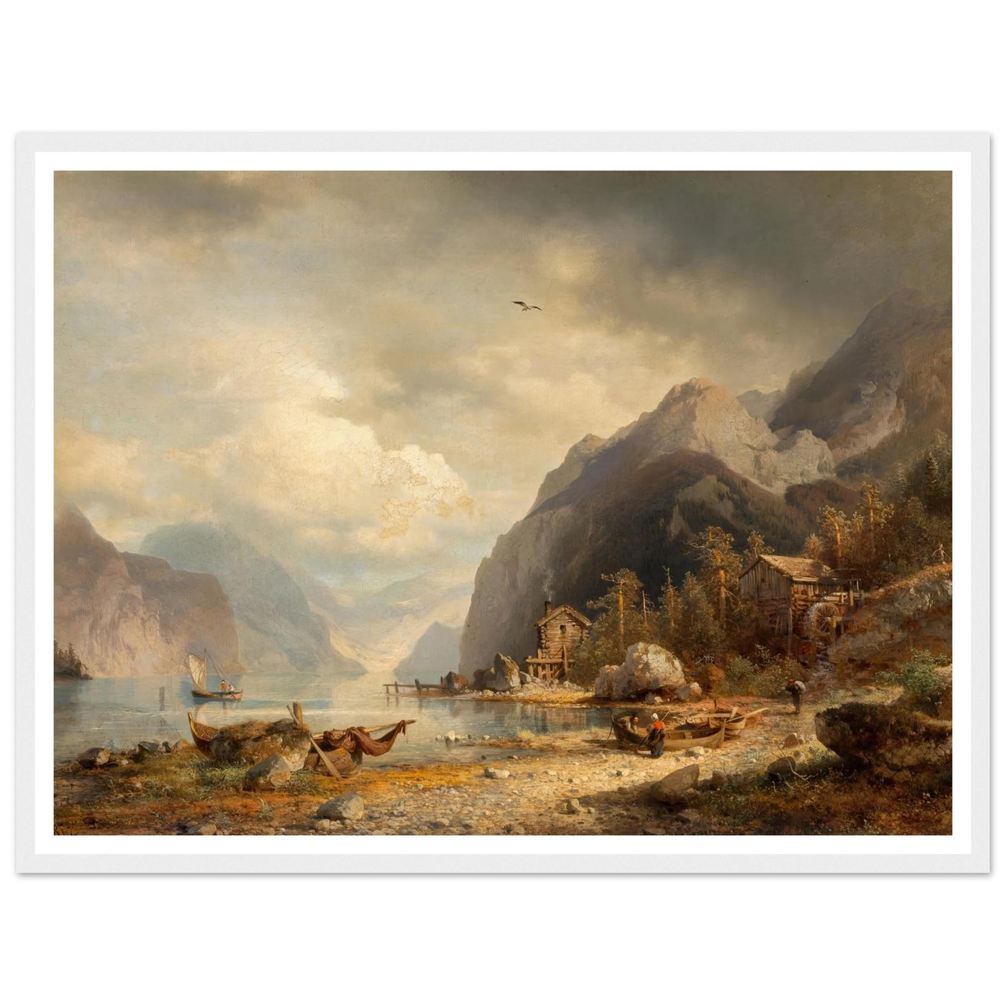 Fishing Village (1862) Art Print | Hermann Ottomar Herzog-Quipham Collections