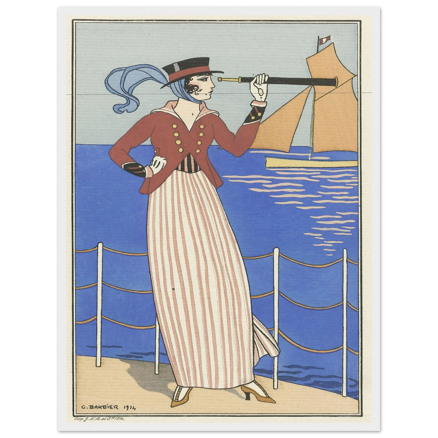 Costume de Yacht (1914) Art Print | George Barbier-Quipham Collections