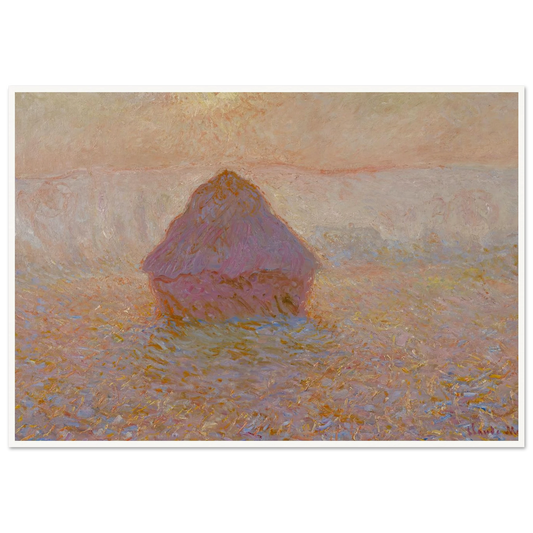 Grainstack-Sun in the Mist (1891) Art Print | Claude Monet-Quipham Collections