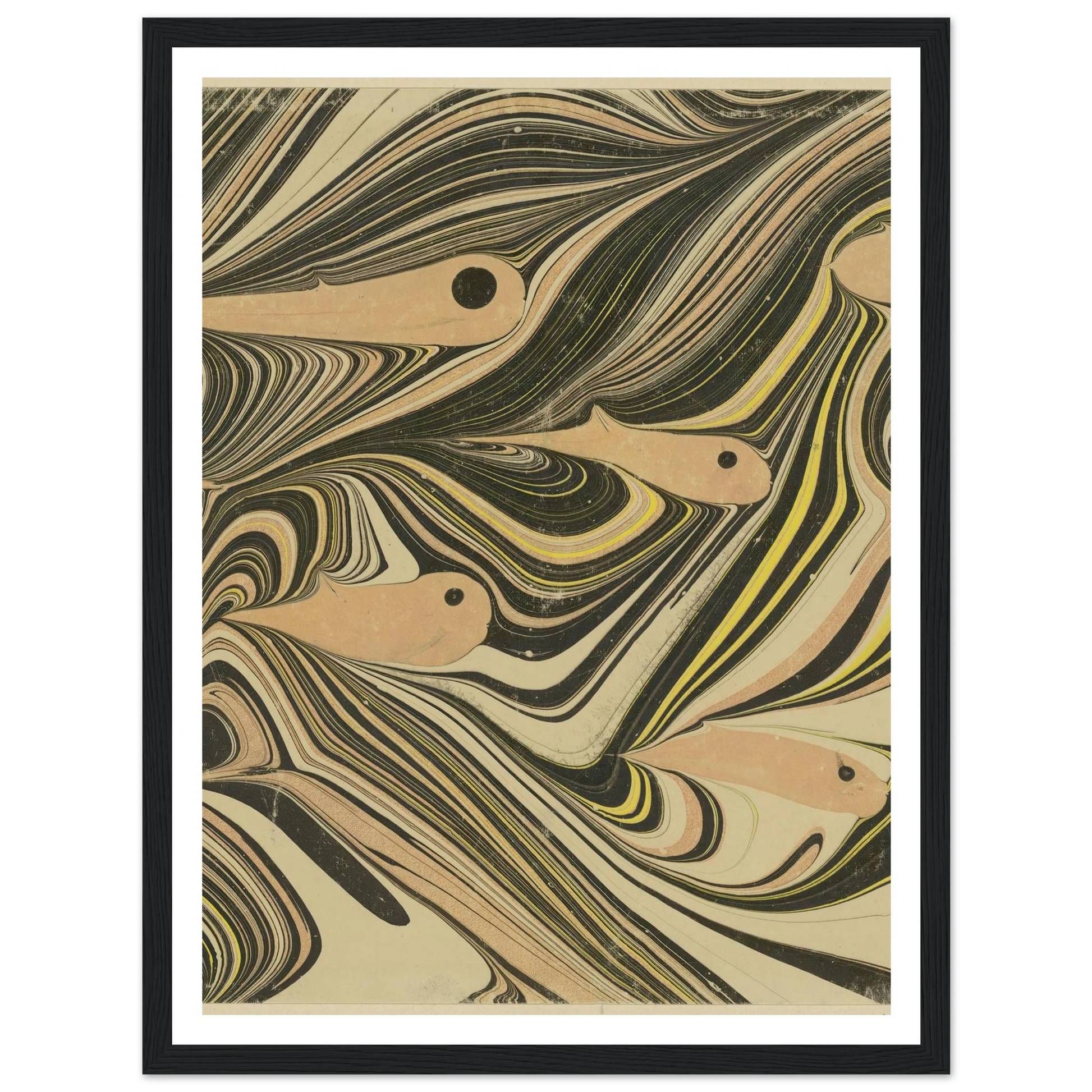 Marmorpapier (mit Fischmotiven) (1903 - 1907) Art Print | Josef Hoffmann-Quipham Collections