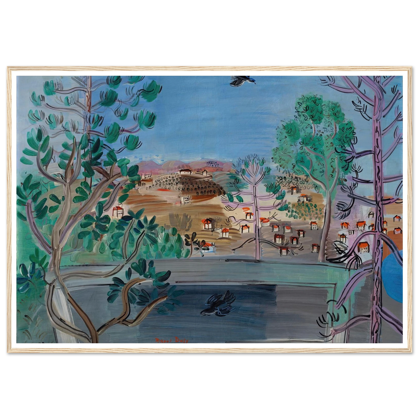 Le réservoir à Golfe-Juan, à l’oiseau (1927) Art Print | Raoul Dufy-Quipham Collections