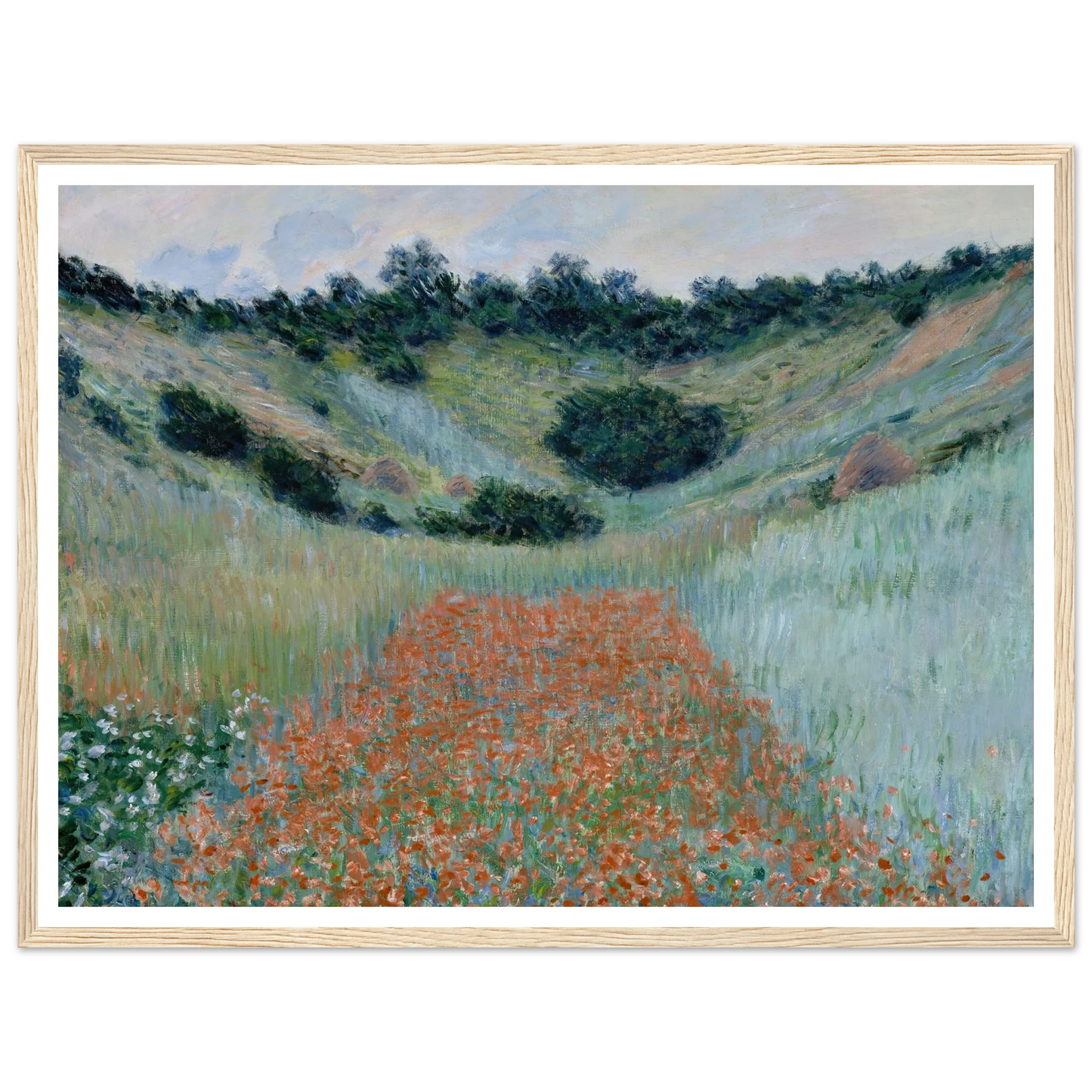 Poppy Field in a Hollow near Giverny (1885) Art Print | Claude Monet-Quipham Collections
