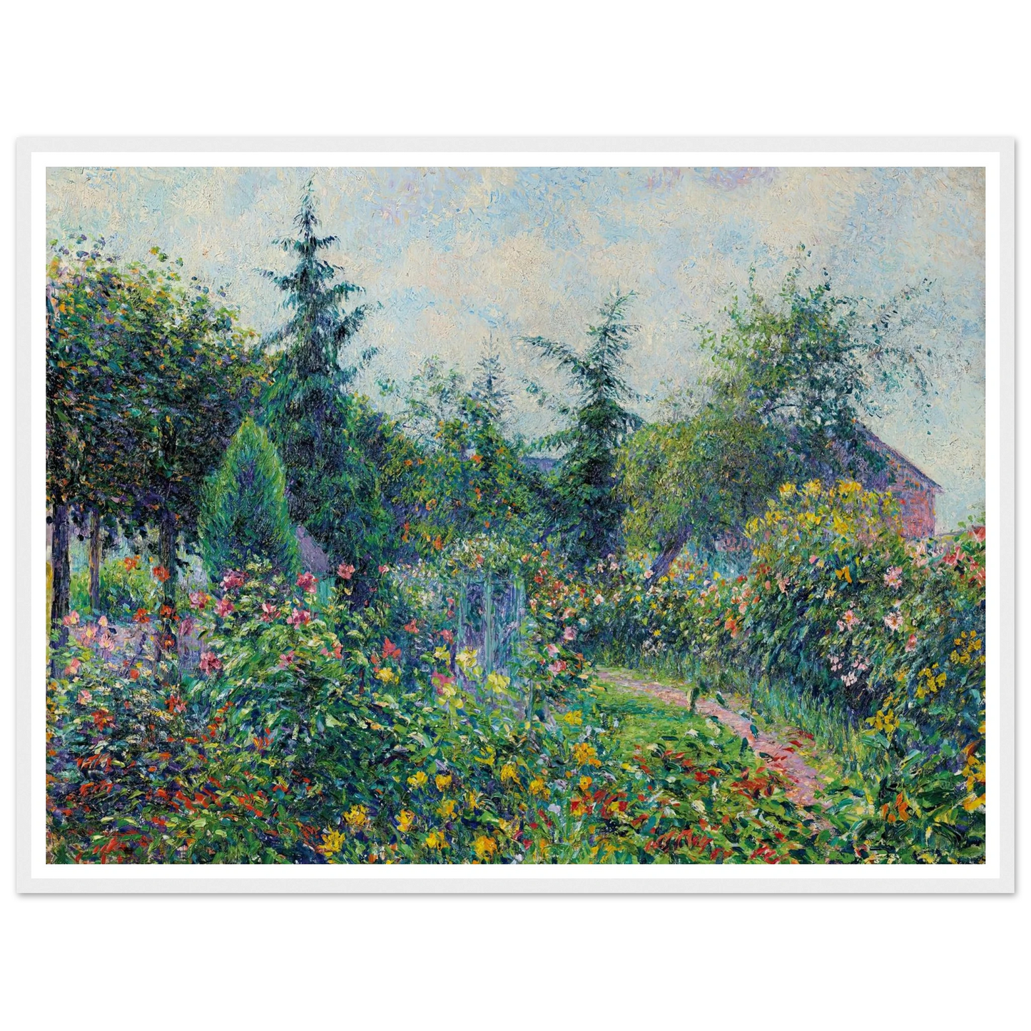 Jardin et poulailler chez Octave Mirbeau, Les Damps (1892) Art Print | Camille Pissarro-Quipham Collections
