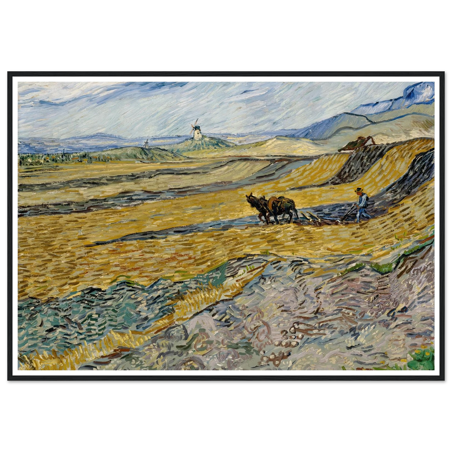 Enclosed Field with Ploughman (1889) Art Print | Vincent van Gogh-Quipham Collections