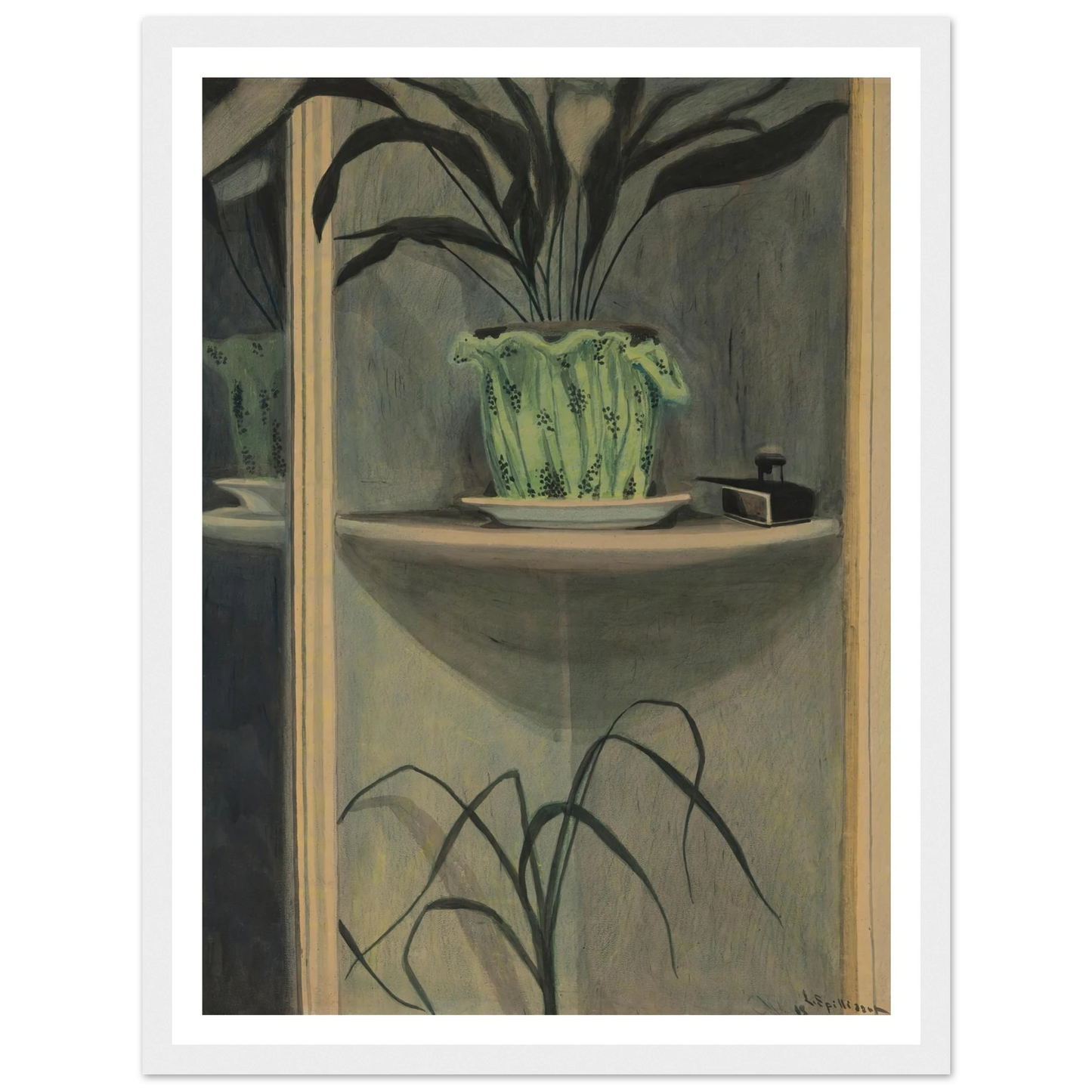 Planten, inktpot en spiegel (1908) Art Print | Leon Spilliaert-Quipham Collections