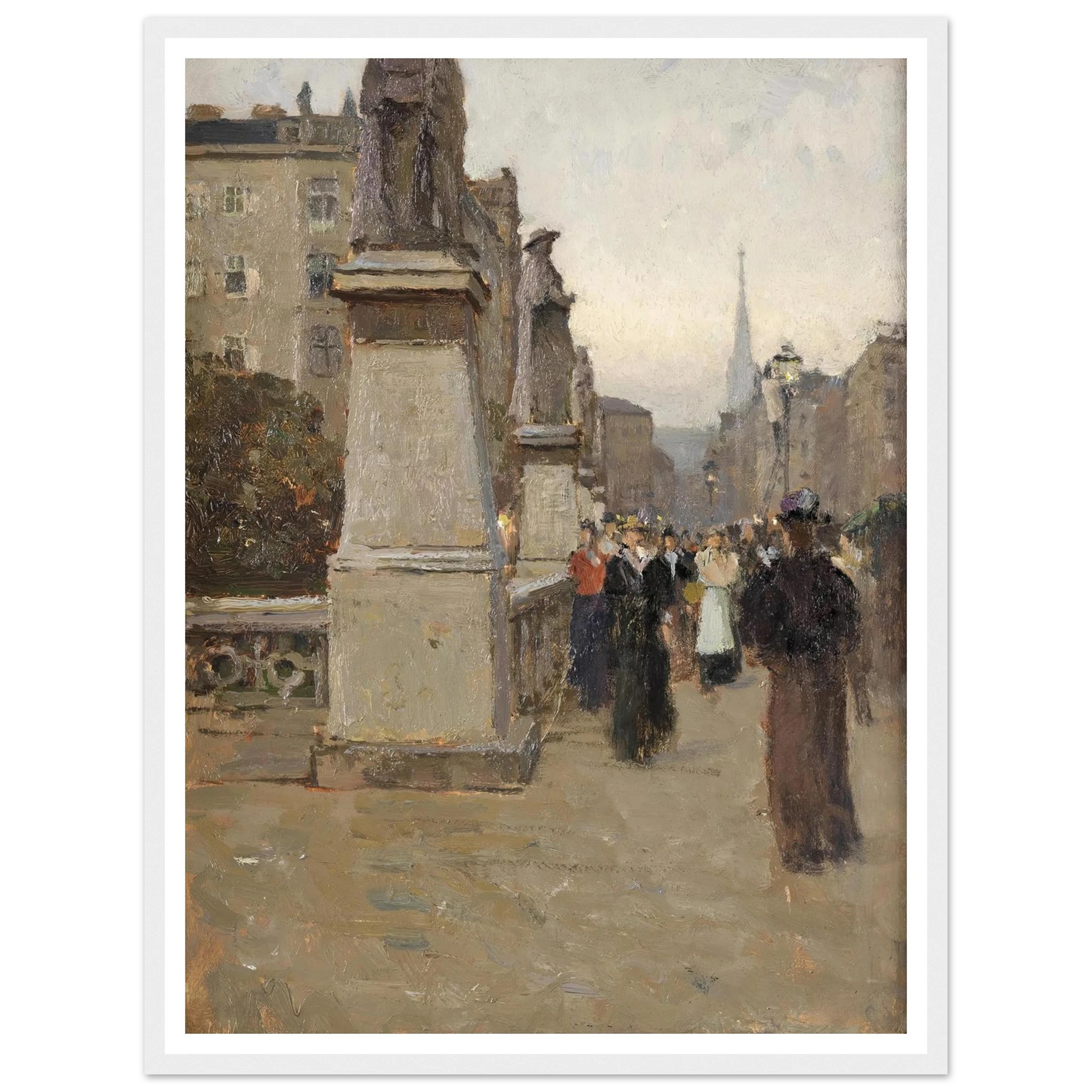 Blick vom rechten Brückenkopf der Elisabethbrücke gegen die Kärntnerstrasse (1895) Art Print | Carl Moll-Quipham Collections