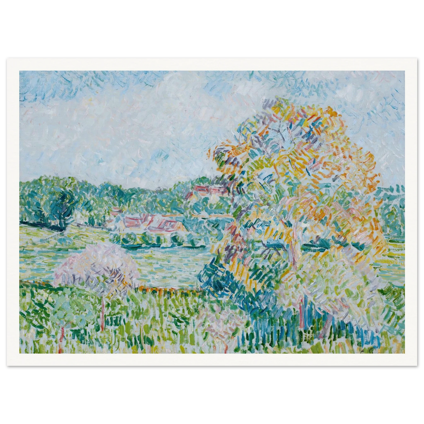 Le Grand Noyer À Eragny, Automne (circa 1890) Art Print | Camille Pissarro-Quipham Collections