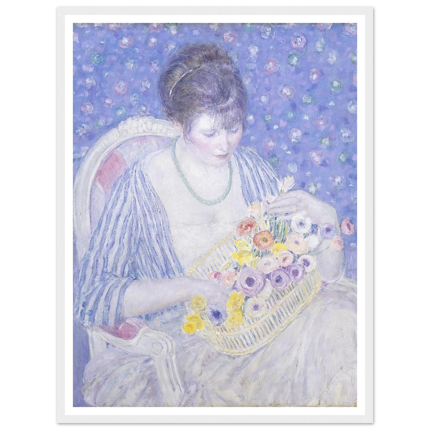 The Basket of Flowers (c. 1913-1917) Art Print | Frederick Carl Frieseke-Quipham Collections