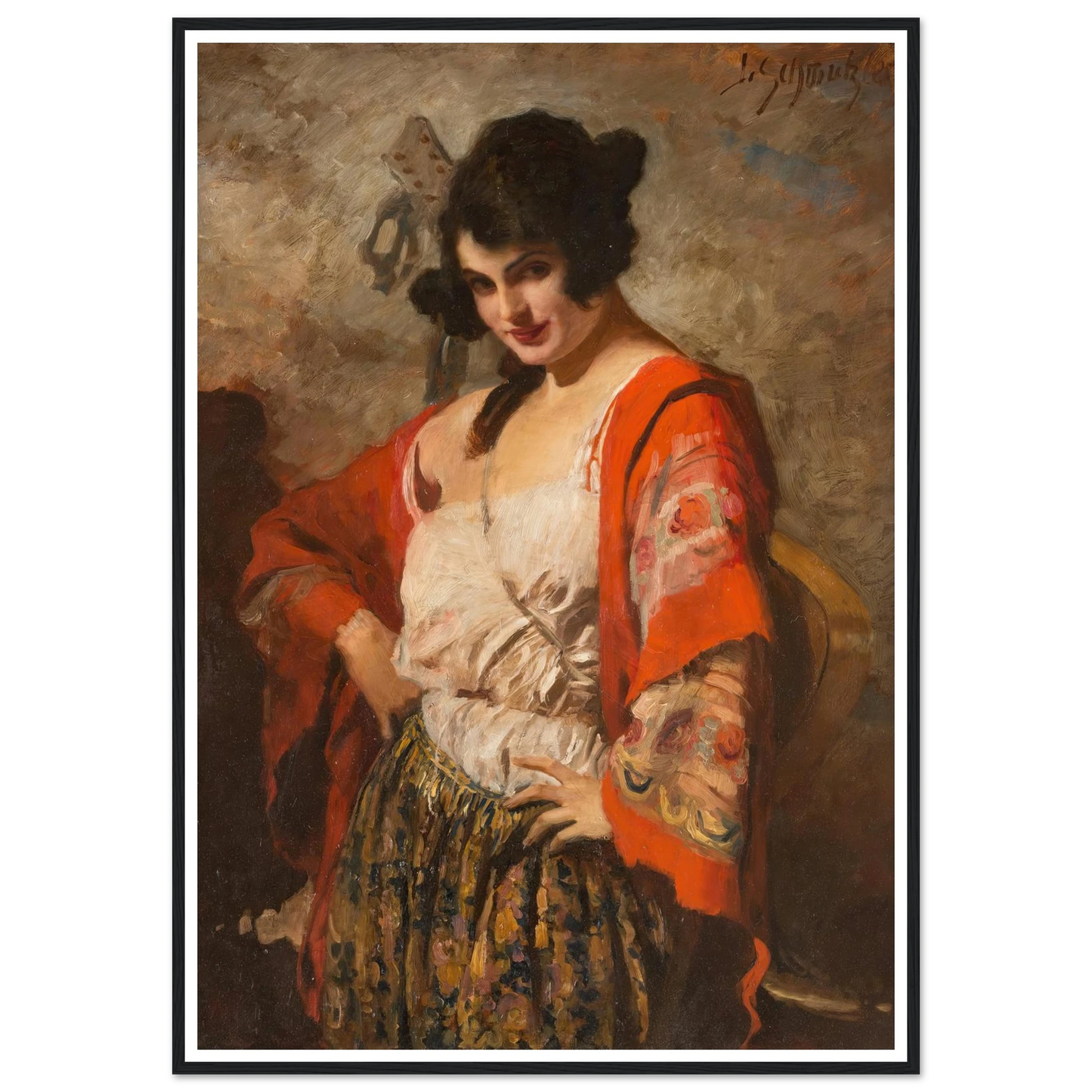 Spanish beauty with guitar Art Print | Leopold Schmutzler-Quipham Collections