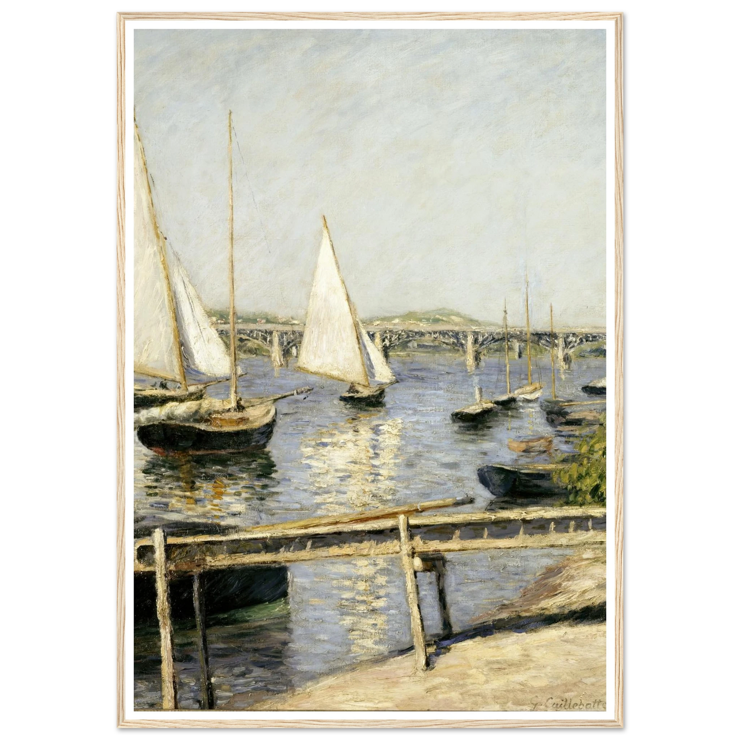 Sailing Boats at Argenteuil (circa 1888) Art Print | Gustave Caillebotte-Quipham Collections