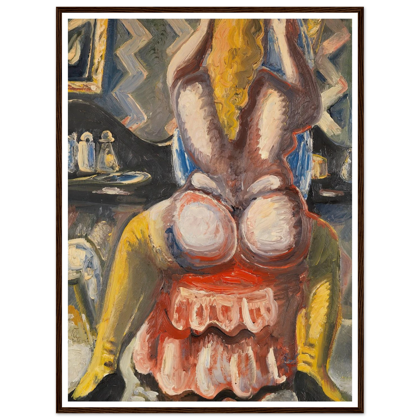 Akt auf rotem Sessel. Rückenakt auf rotem Sessel (1949) Art Print | Paul Kleinschmidt-Quipham Collections