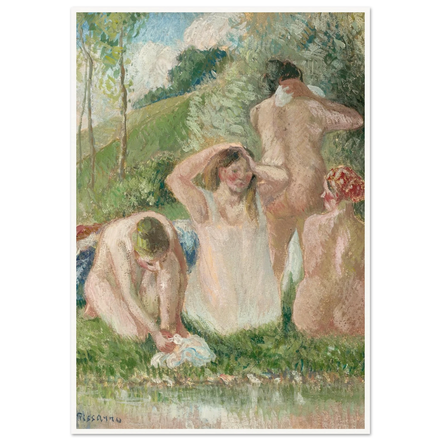 Groupe de baigneuses (circa 1901) Art Print | Camille Pissarro-Quipham Collections