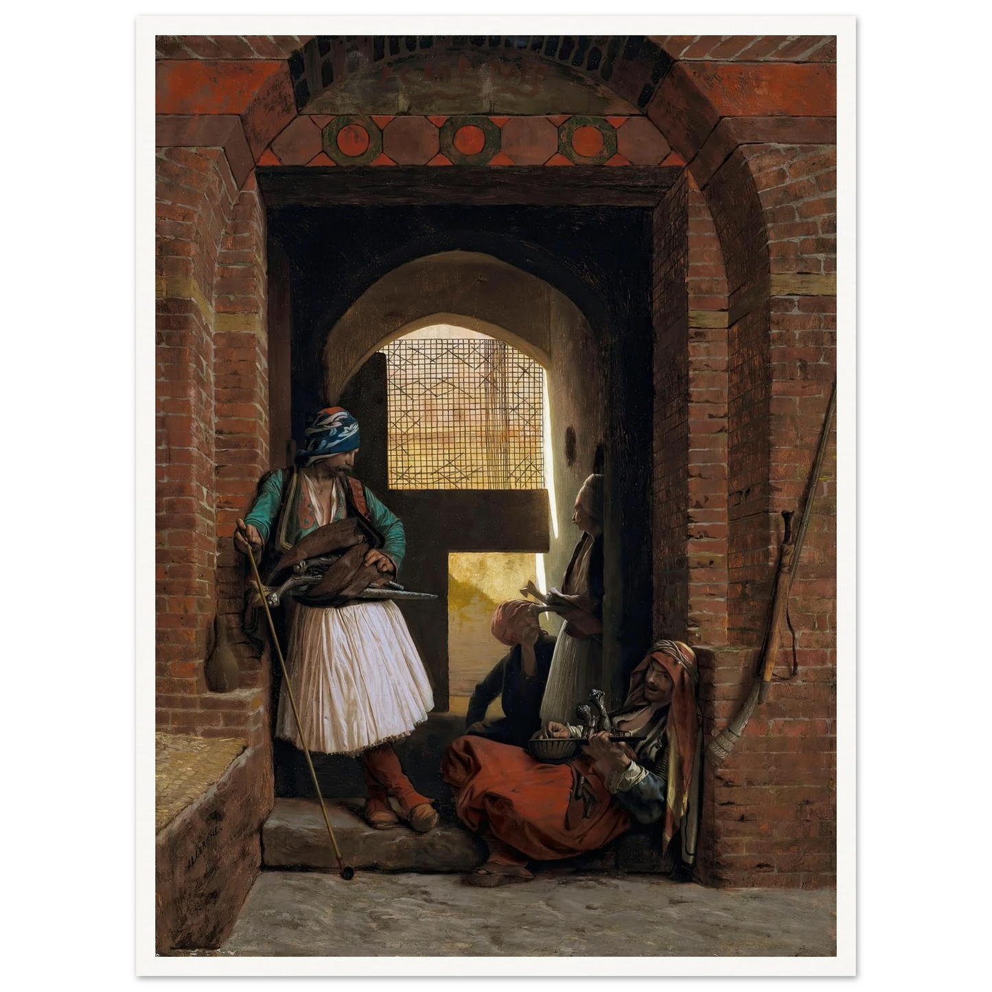 Corps de garde d’arnautes au Caire (1861.) Art Print | Jean Leon Gerome-Quipham Collections