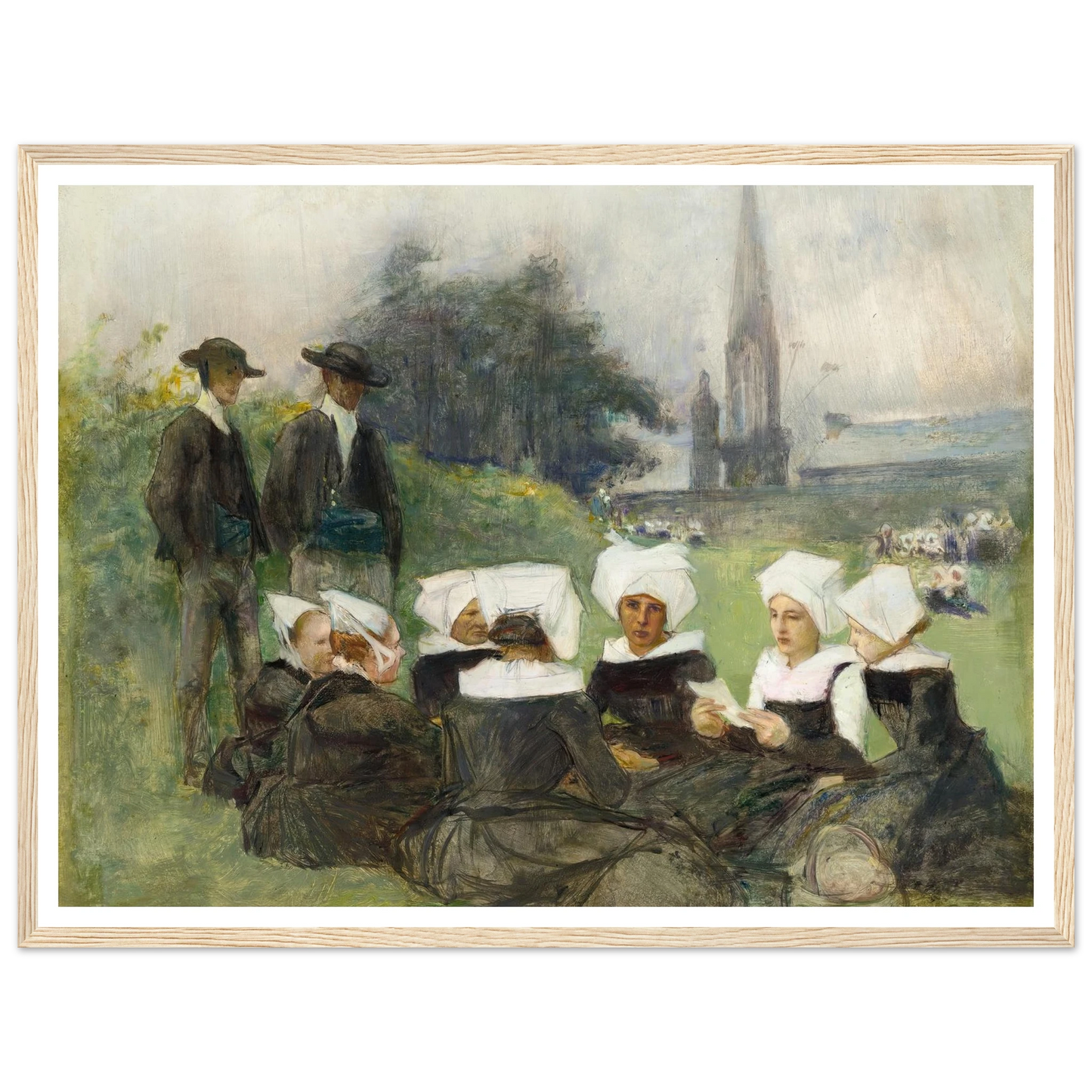 Study for Breton Women at a Pardon (c. 1887) Art Print | Pascal Adolphe Jean Dagnan Bouveret-Quipham Collections