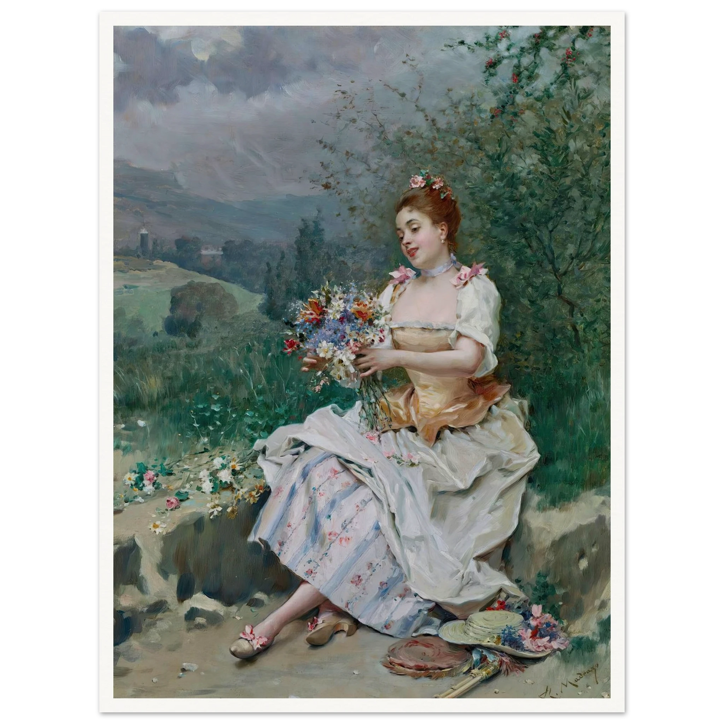 El bouquet de flores Art Print | Raimundo de Madrazo y Garreta-Quipham Collections