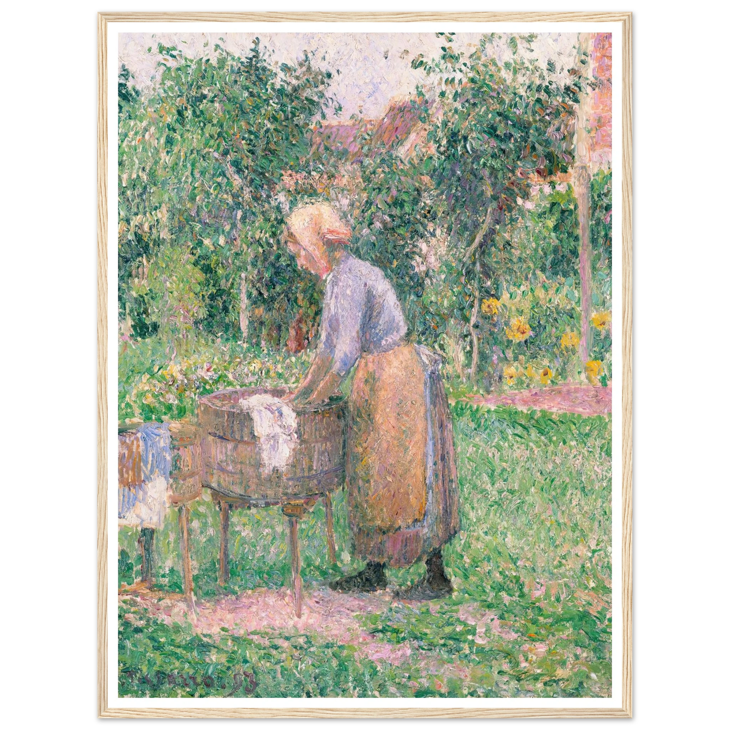 A Washerwoman at Éragny (1893) Art Print | Camille Pissarro-Quipham Collections
