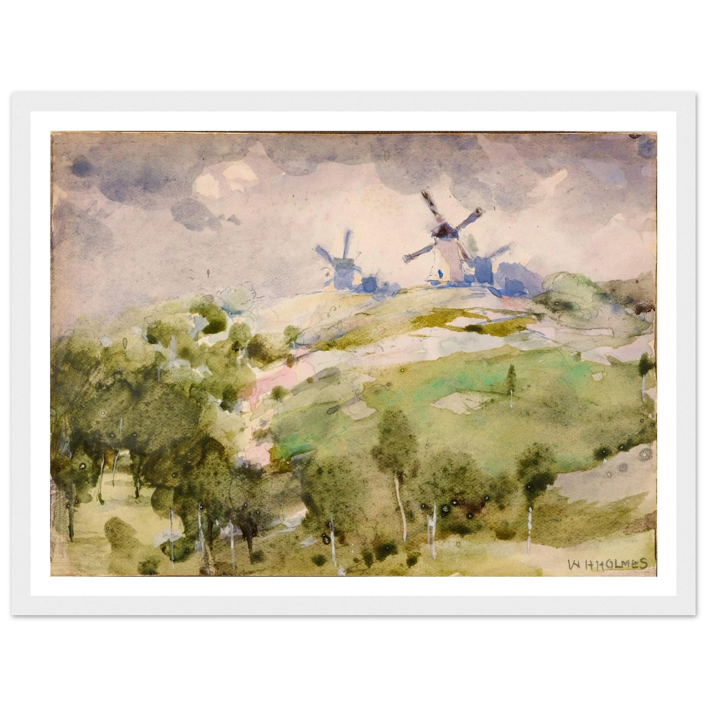 Windmills Art Print | William Henry Holmes-Quipham Collections