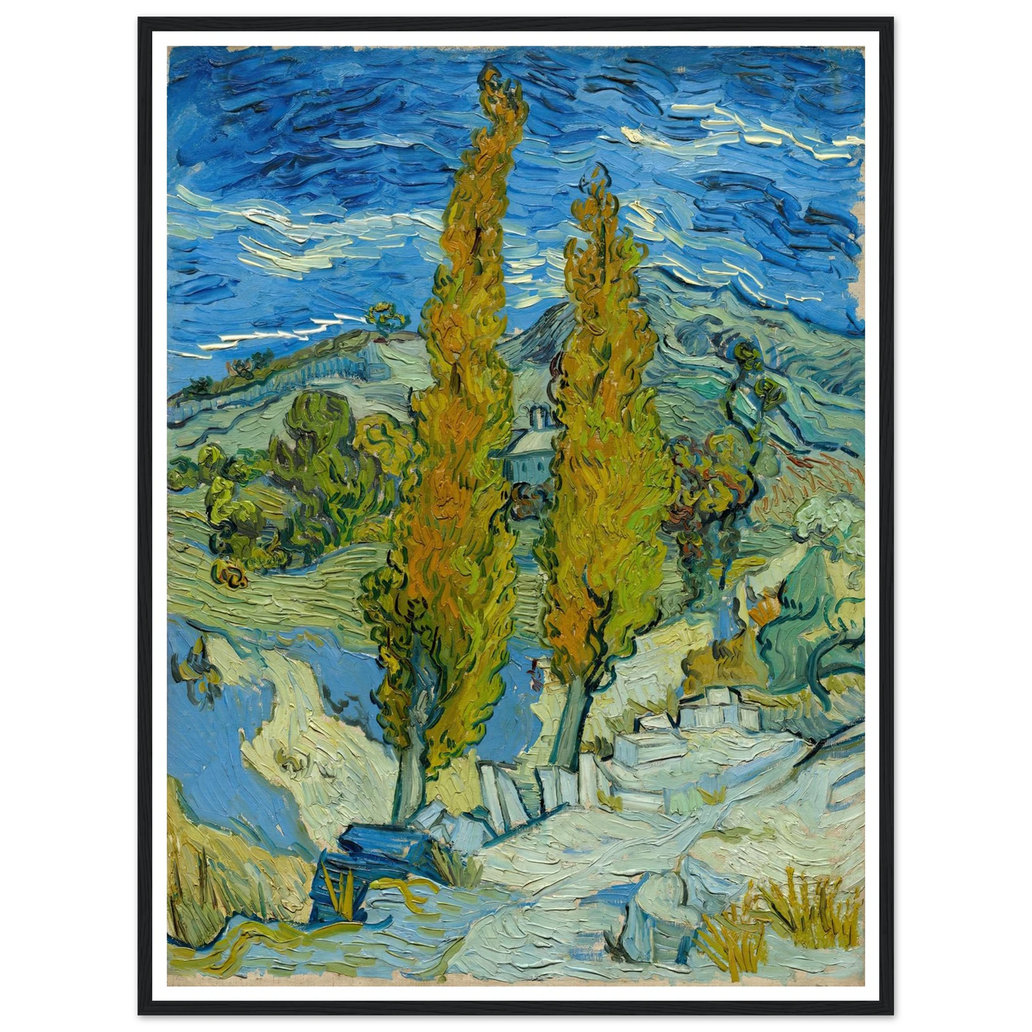 Two Poplars in the Alpilles near Saint-Rémy (1889) Art Print | Vincent van Gogh-Quipham Collections