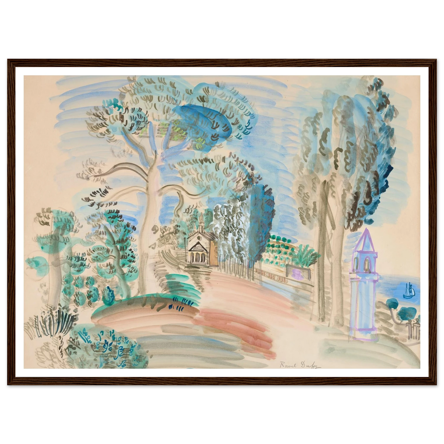 La Chapelle à Golfe Juan (circa 1923) Art Print | Raoul Dufy-Quipham Collections