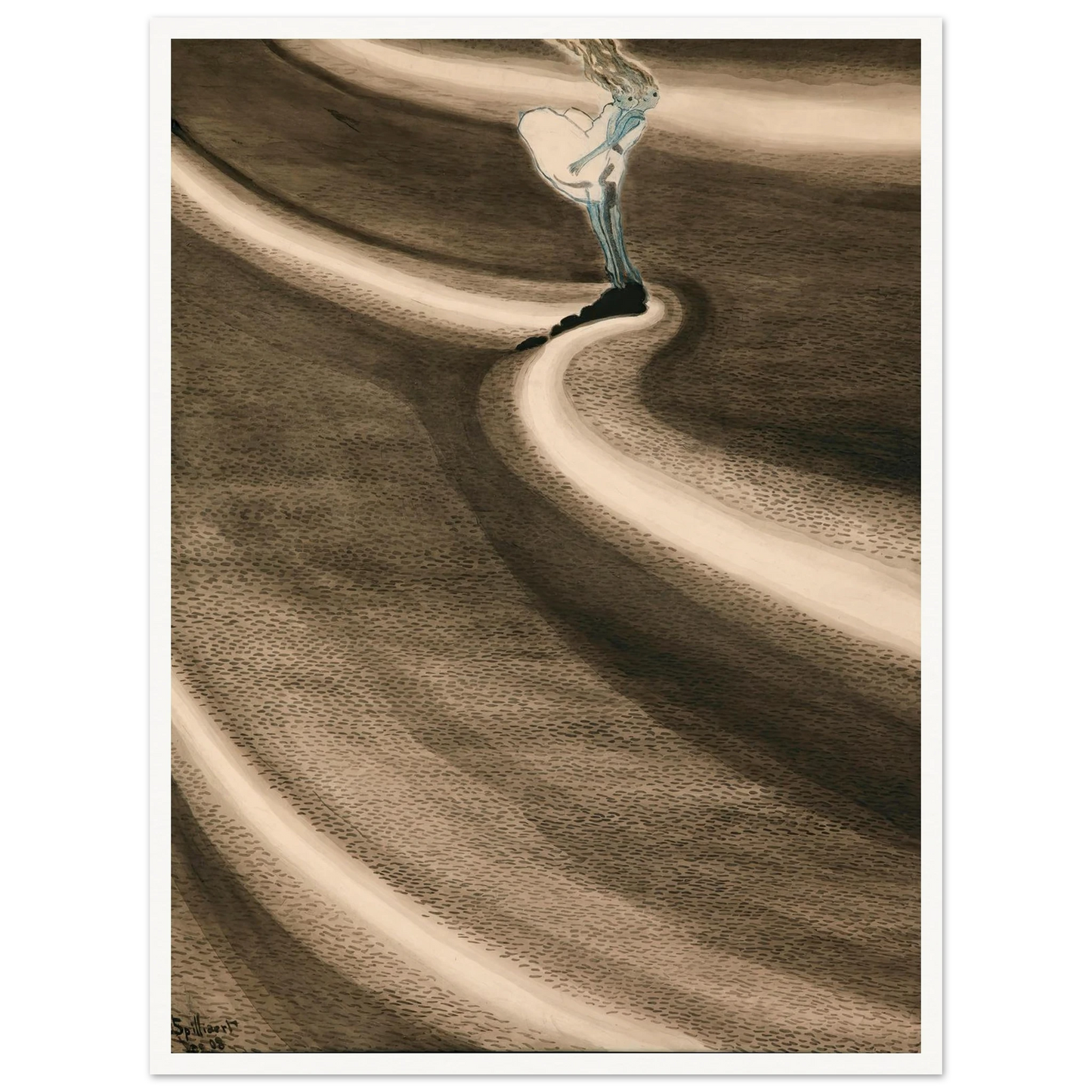 Fillettes devant la vague (1908) Art Print | Leon Spilliaert-Quipham Collections
