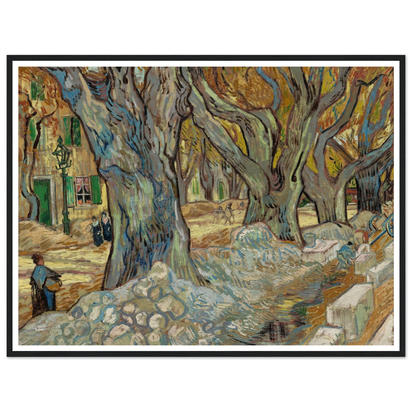 The Large Plane Trees (Road Menders at Saint-Rémy) (1889) Art Print | Vincent van Gogh-Quipham Collections