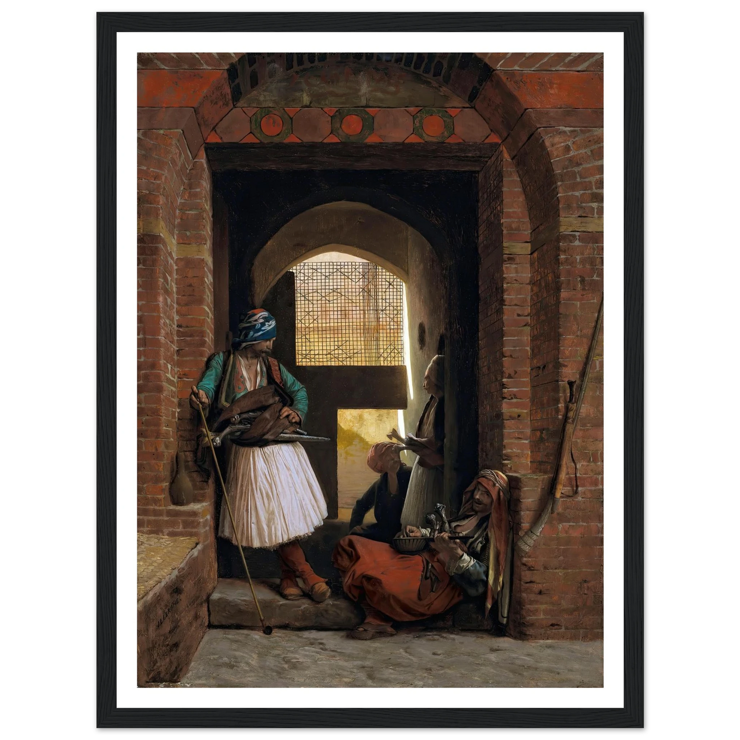 Corps de garde d’arnautes au Caire (1861.) Art Print | Jean Leon Gerome-Quipham Collections