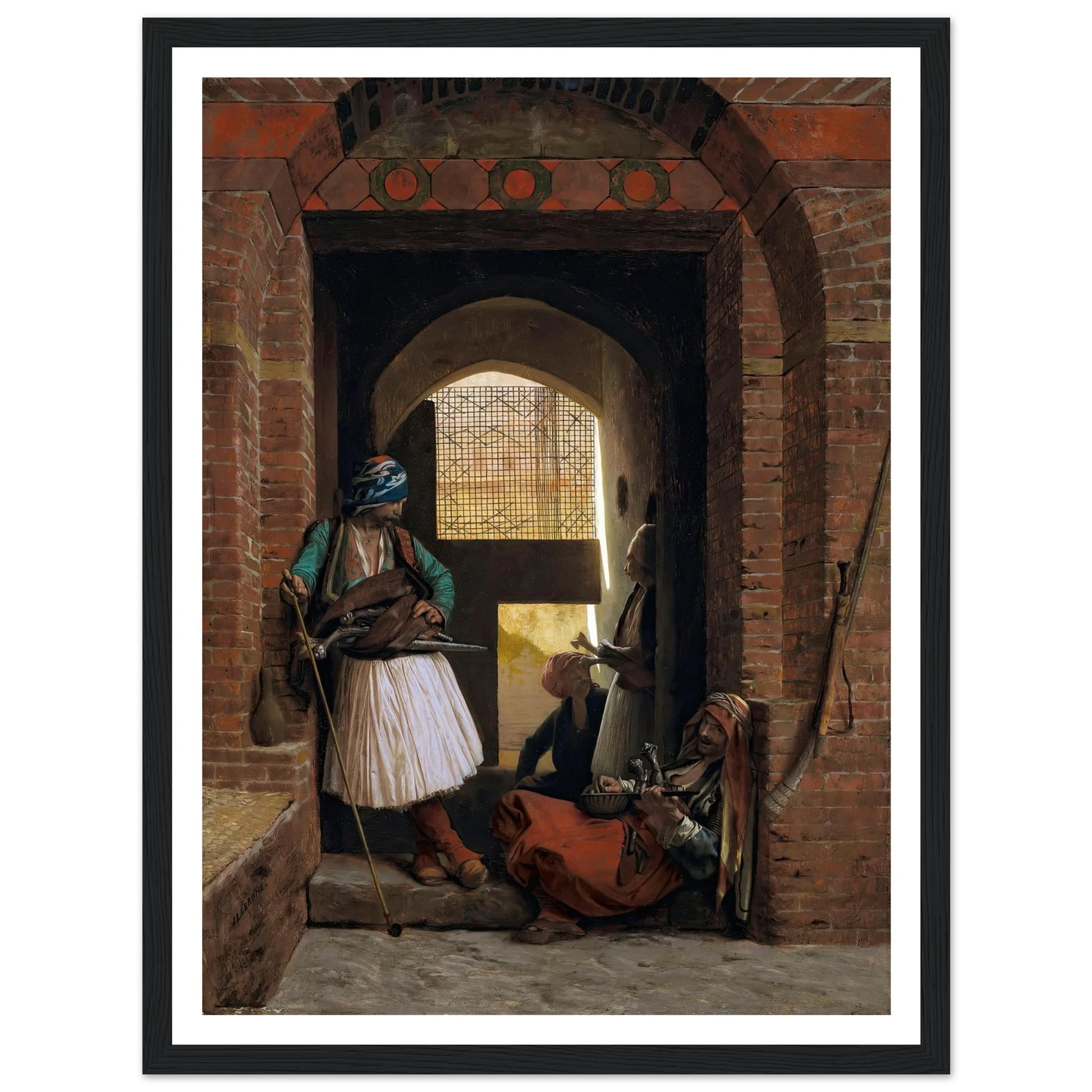 Corps de garde d’arnautes au Caire (1861.) Art Print | Jean Leon Gerome-Quipham Collections