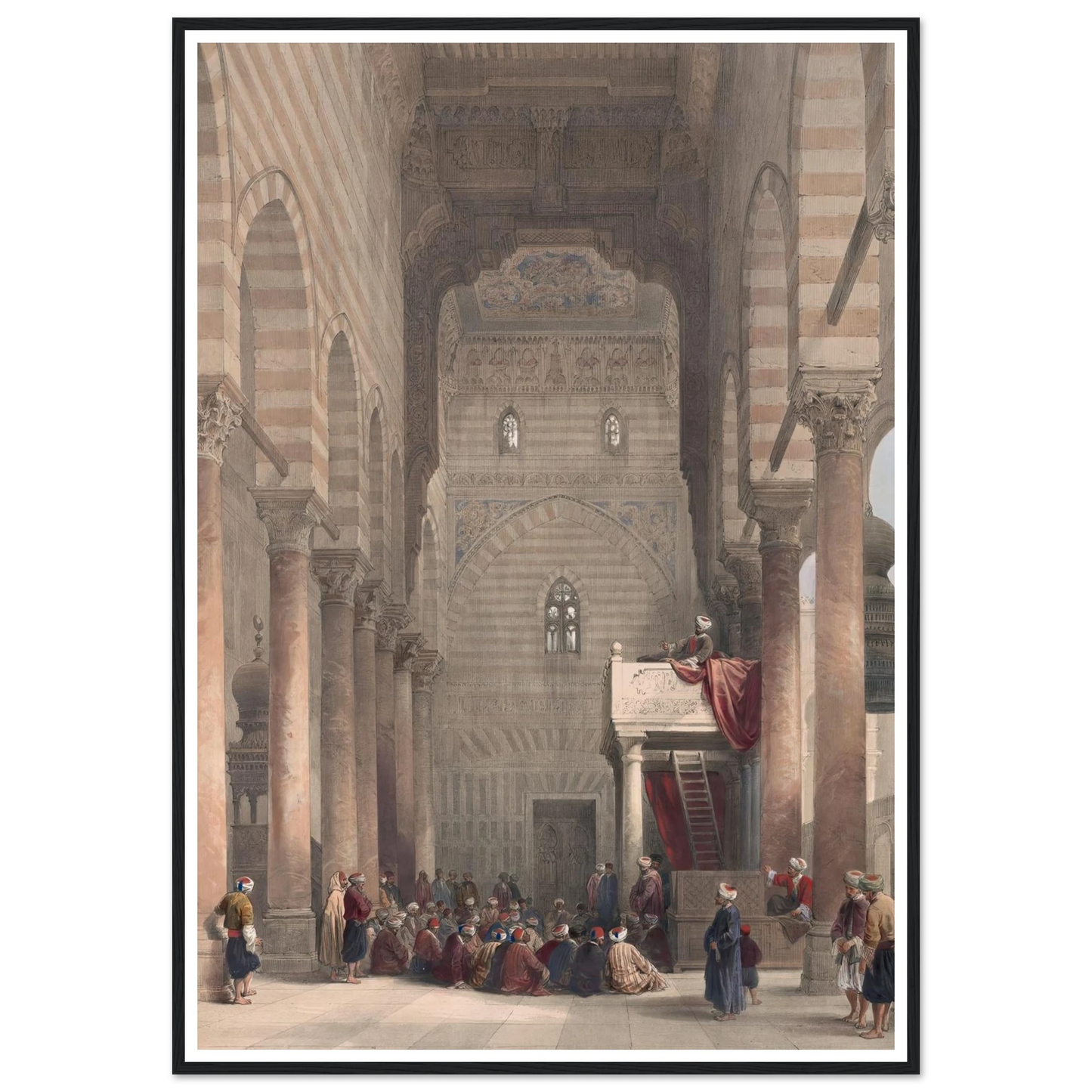 Interior of the mosque of the Metwalys [Metwalis]. (1846-1849) Art Print | David Roberts-Quipham Collections