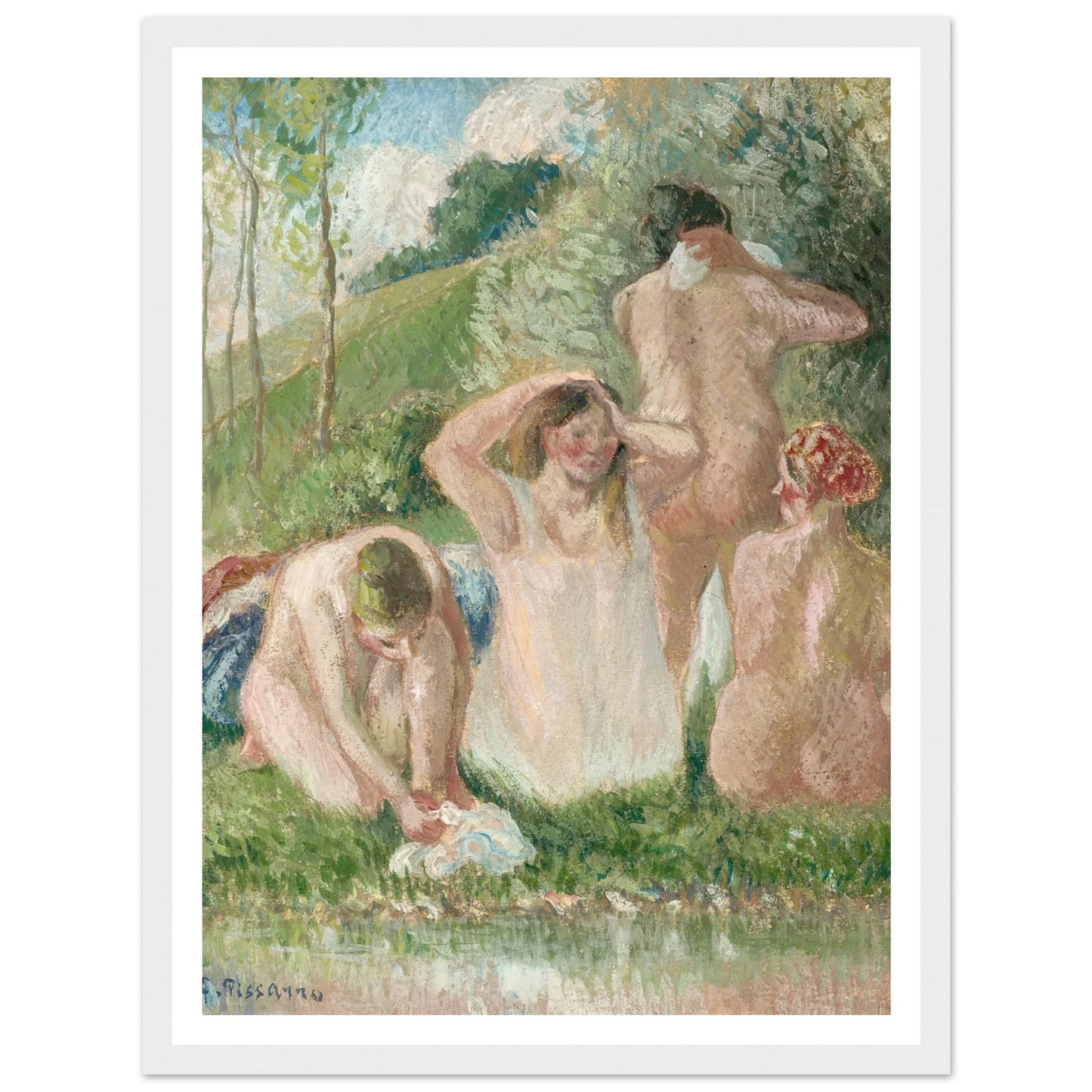 Groupe de baigneuses (circa 1901) Art Print | Camille Pissarro-Quipham Collections