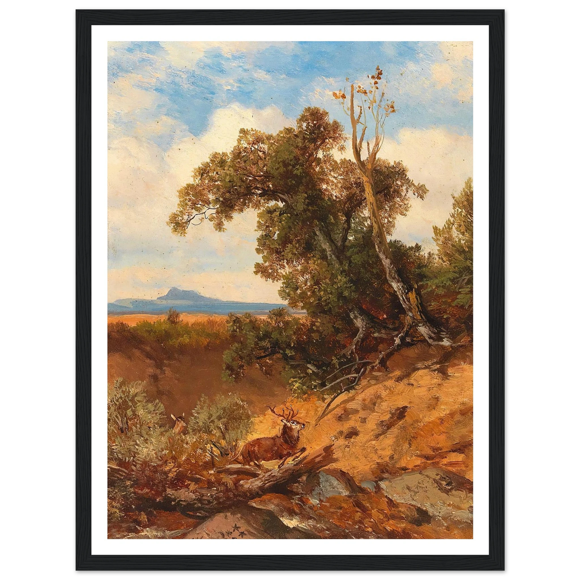 Fleeing Stag In The Foothills Of The Alps Art Print | Albert Zimmermann-Quipham Collections