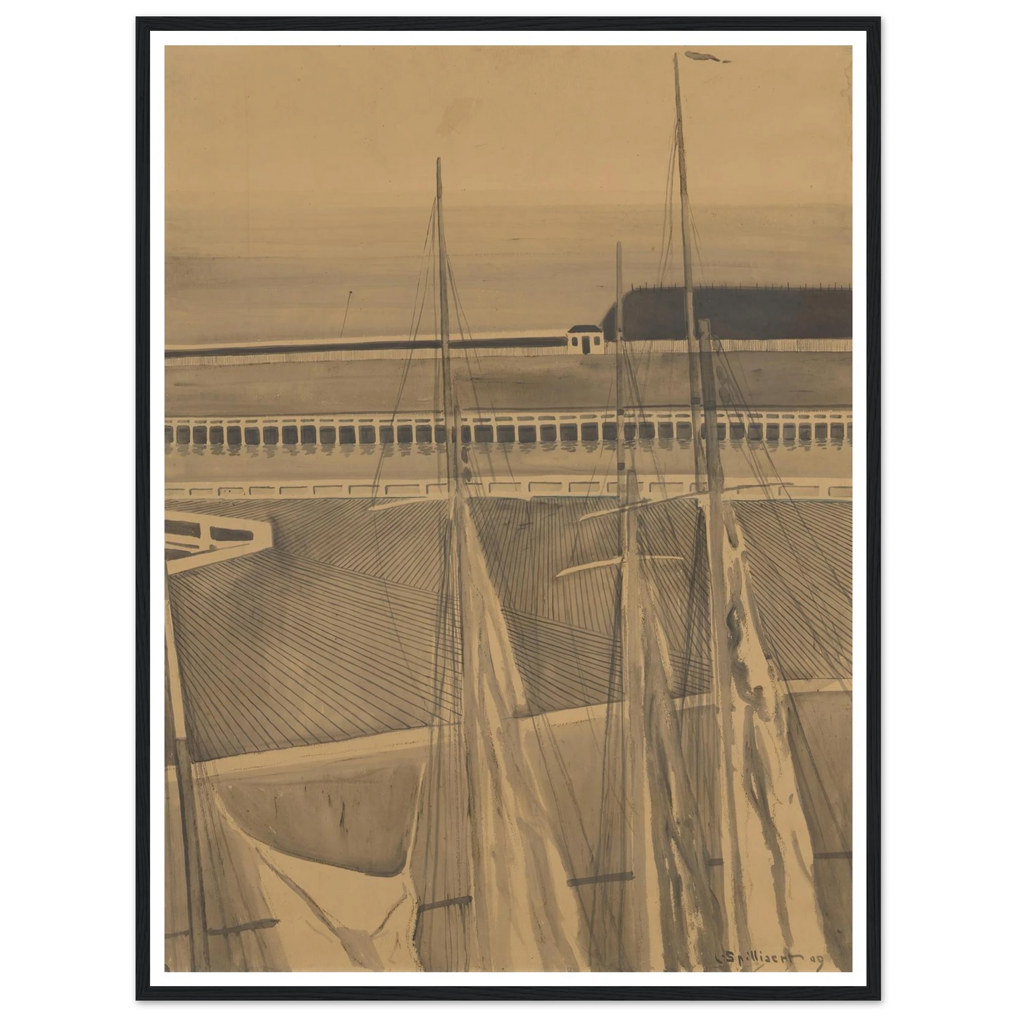 De haven te Oostende (1909) Art Print | Leon Spilliaert-Quipham Collections