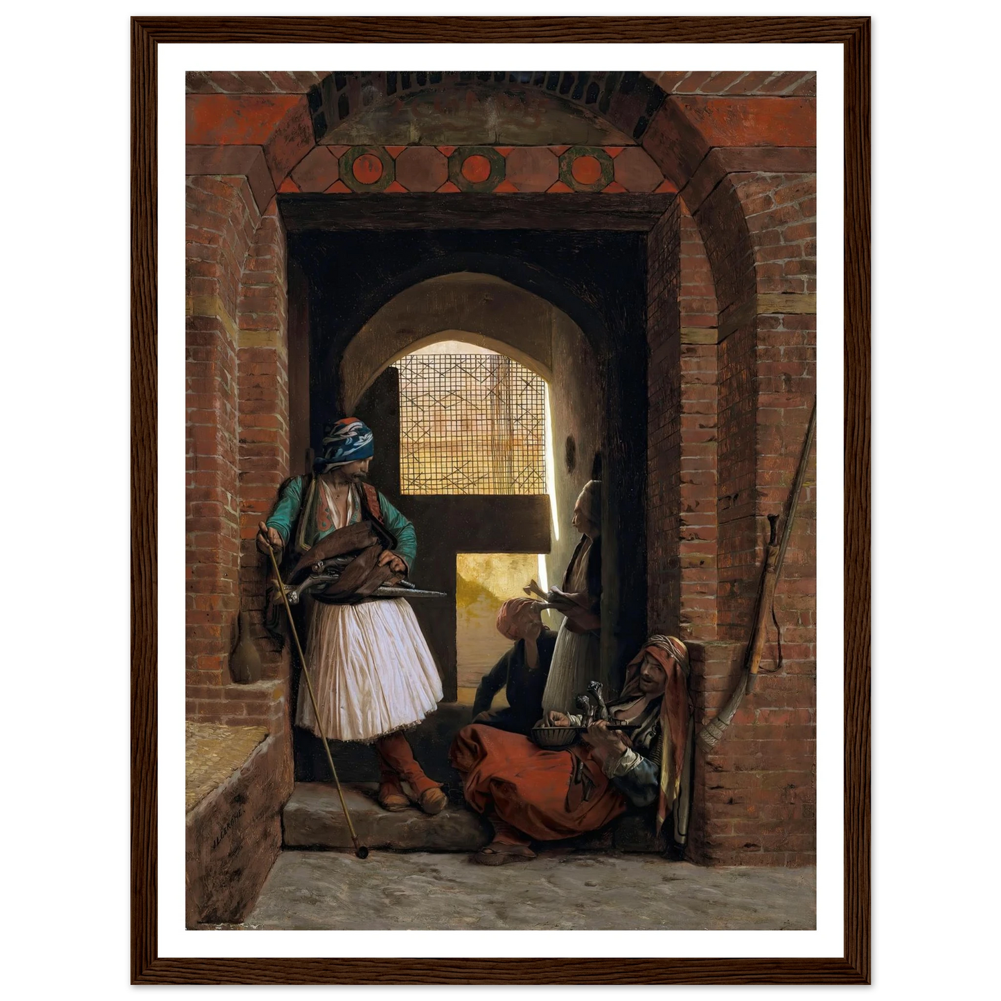 Corps de garde d’arnautes au Caire (1861.) Art Print | Jean Leon Gerome-Quipham Collections