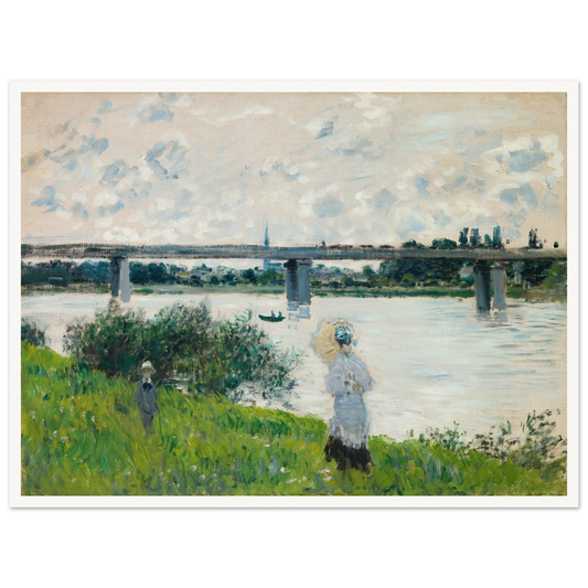 The Promenade with the Railroad Bridge, Argenteuil (1874) Art Print | Claude Monet-Quipham Collections