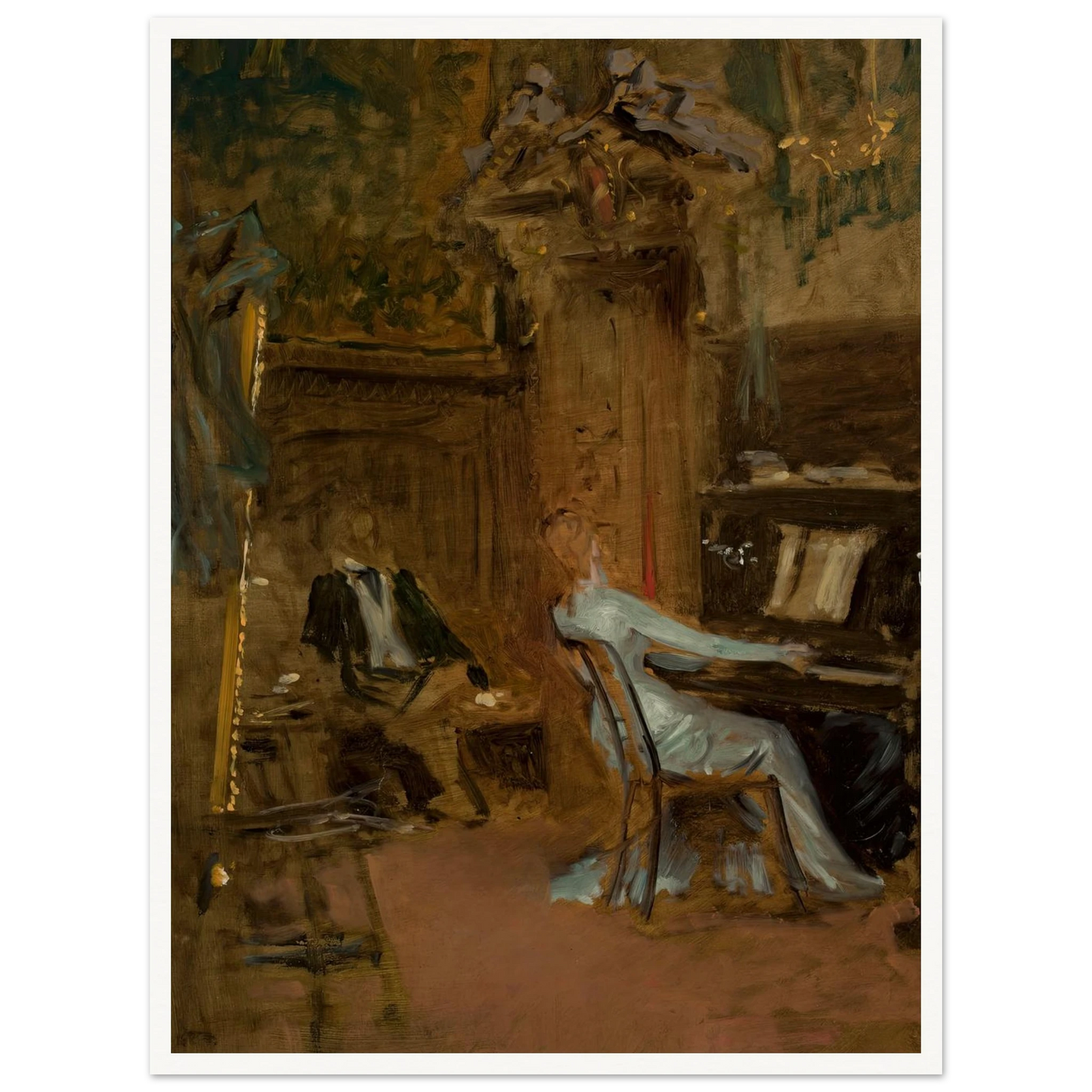 Concert in the living-room, sketch Art Print | Wladyslaw Czachorski-Quipham Collections