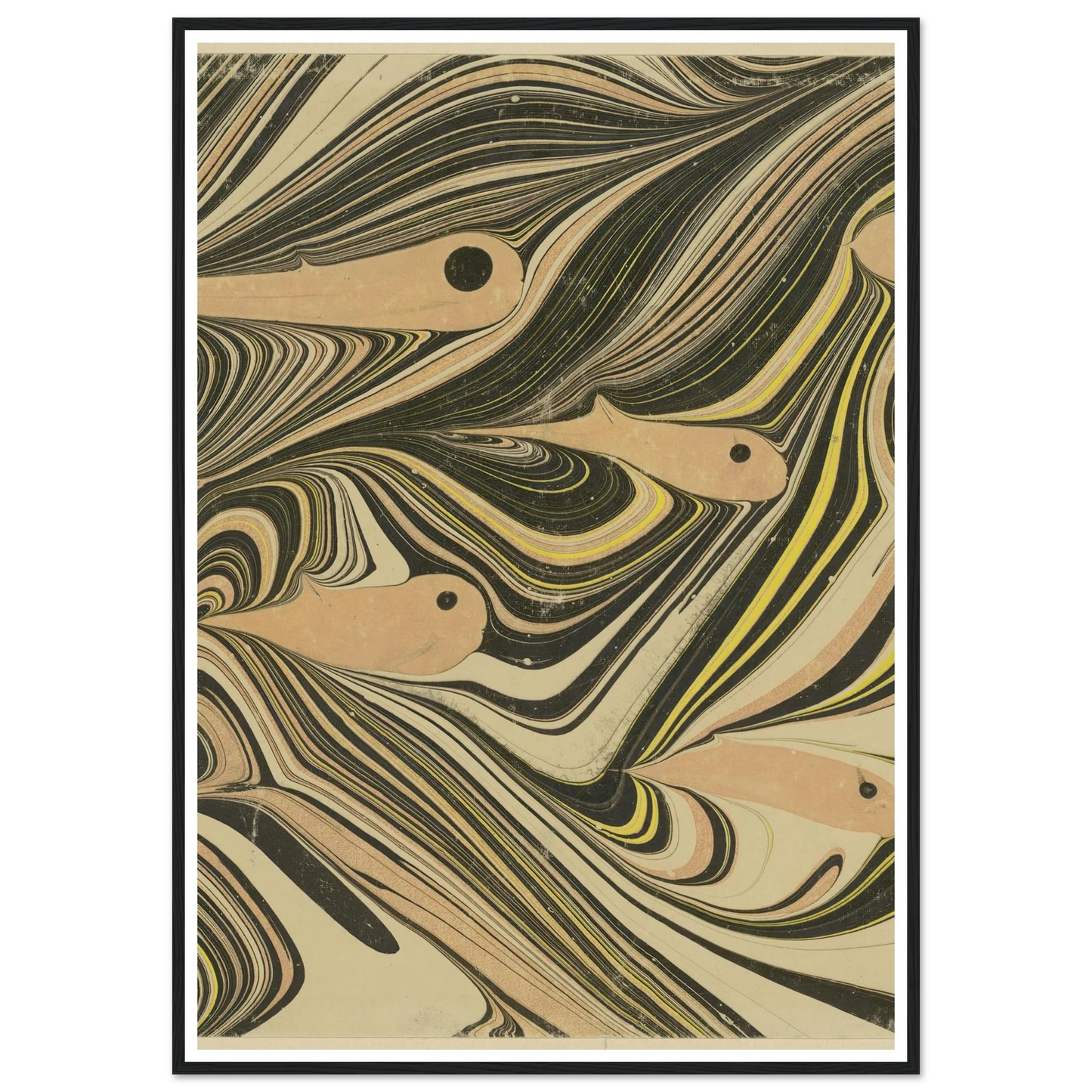Marmorpapier (mit Fischmotiven) (1903 - 1907) Art Print | Josef Hoffmann-Quipham Collections