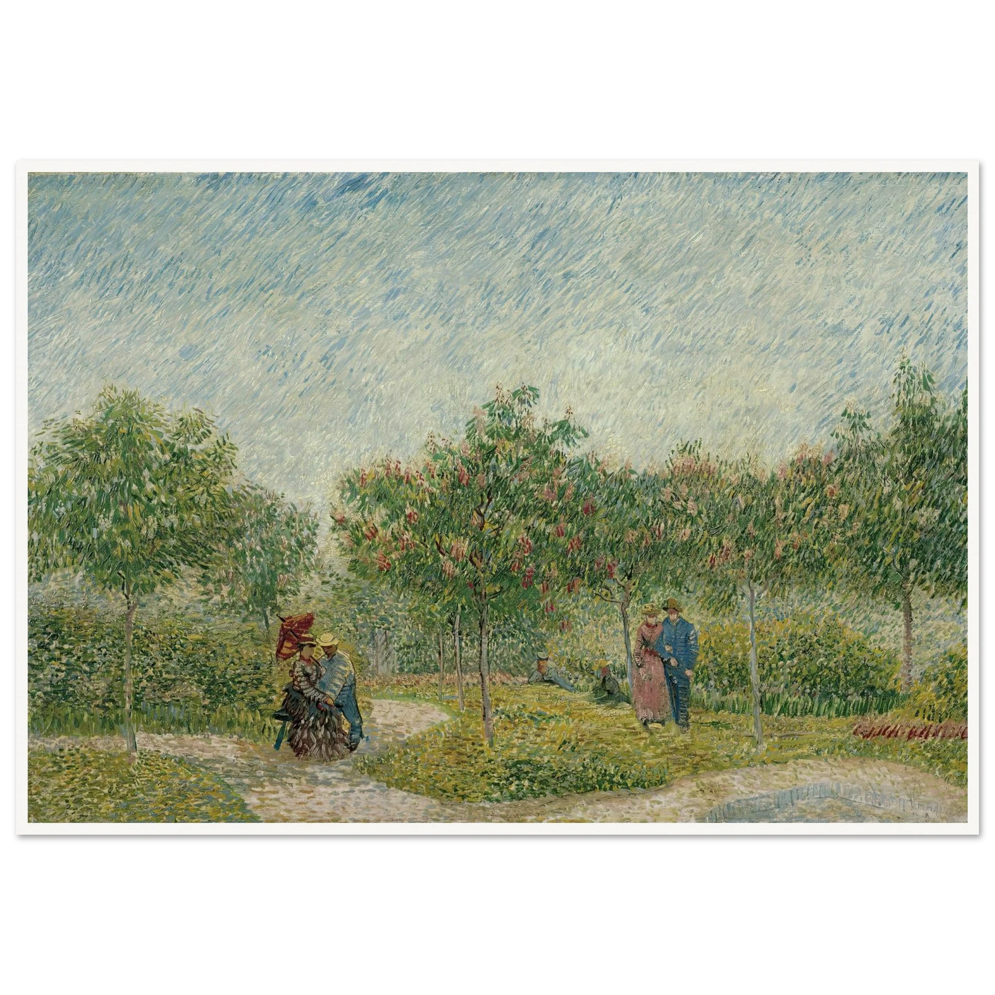 Garden in Montmarte with lovers (1887) Art Print | Vincent van Gogh-Quipham Collections