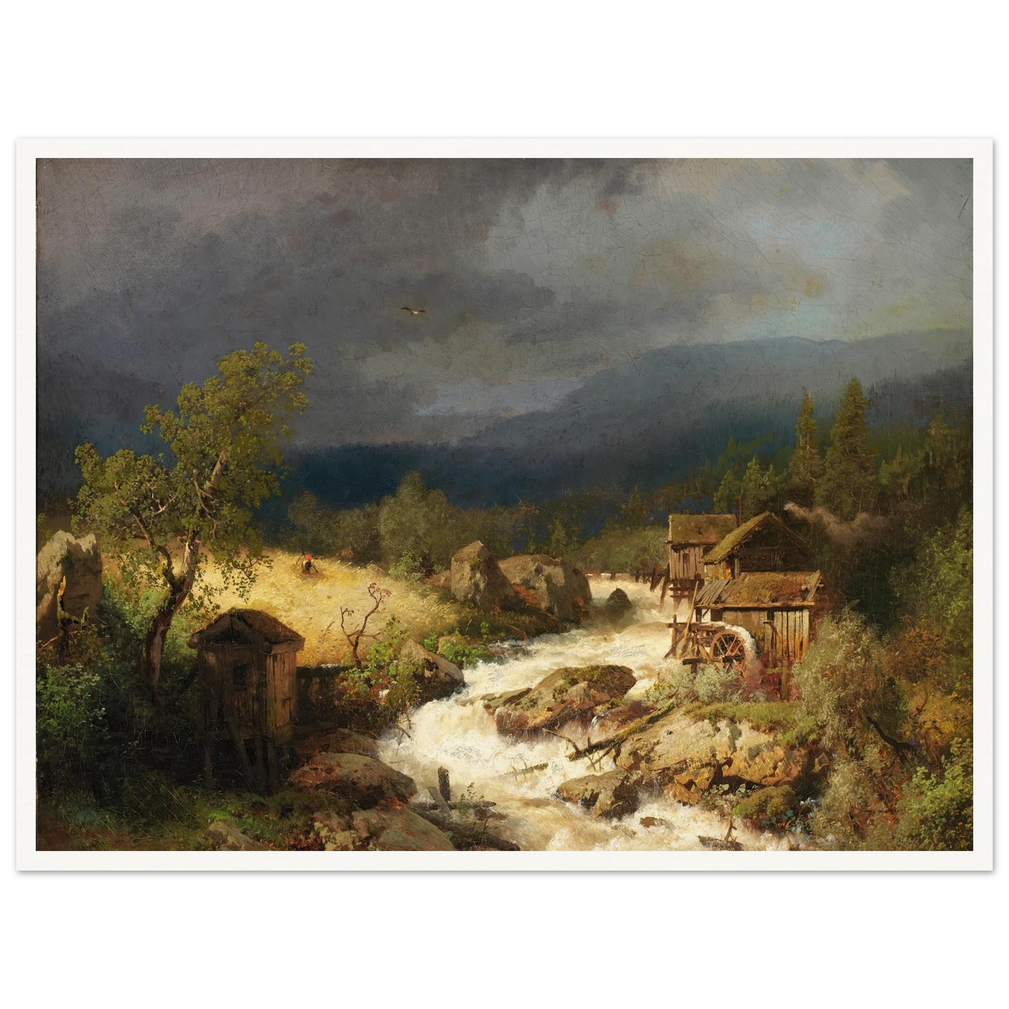Mill on a Torrent (1871) Art Print | Hermann Ottomar Herzog-Quipham Collections