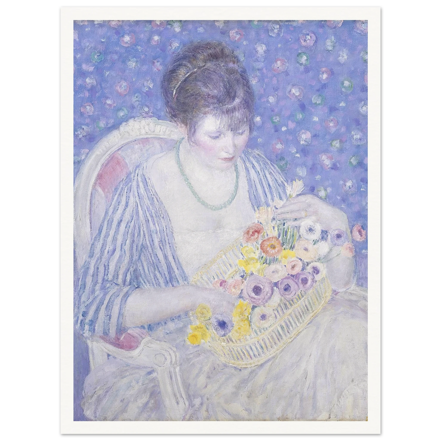 The Basket of Flowers (c. 1913-1917) Art Print | Frederick Carl Frieseke-Quipham Collections
