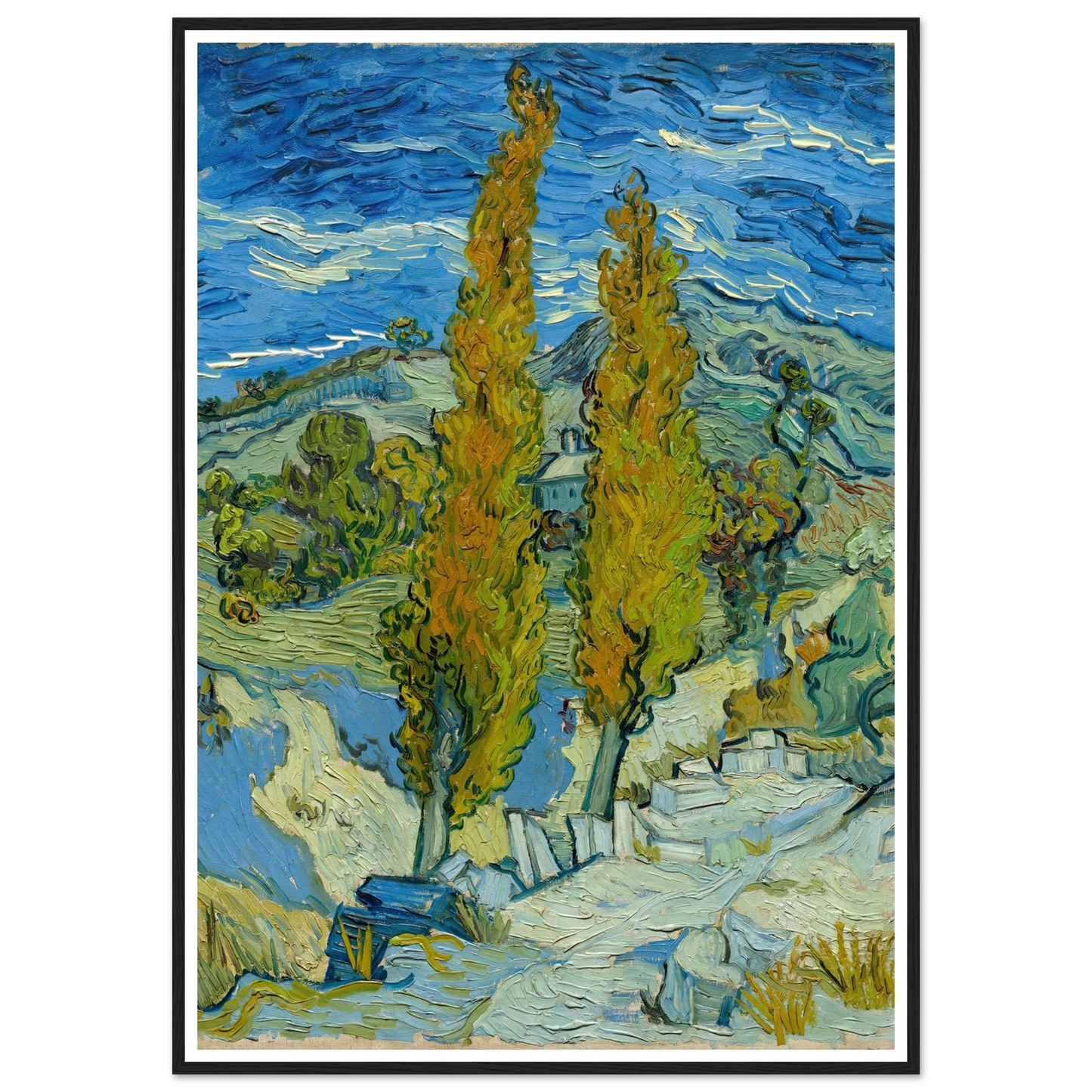 Two Poplars in the Alpilles near Saint-Rémy (1889) Art Print | Vincent van Gogh-Quipham Collections