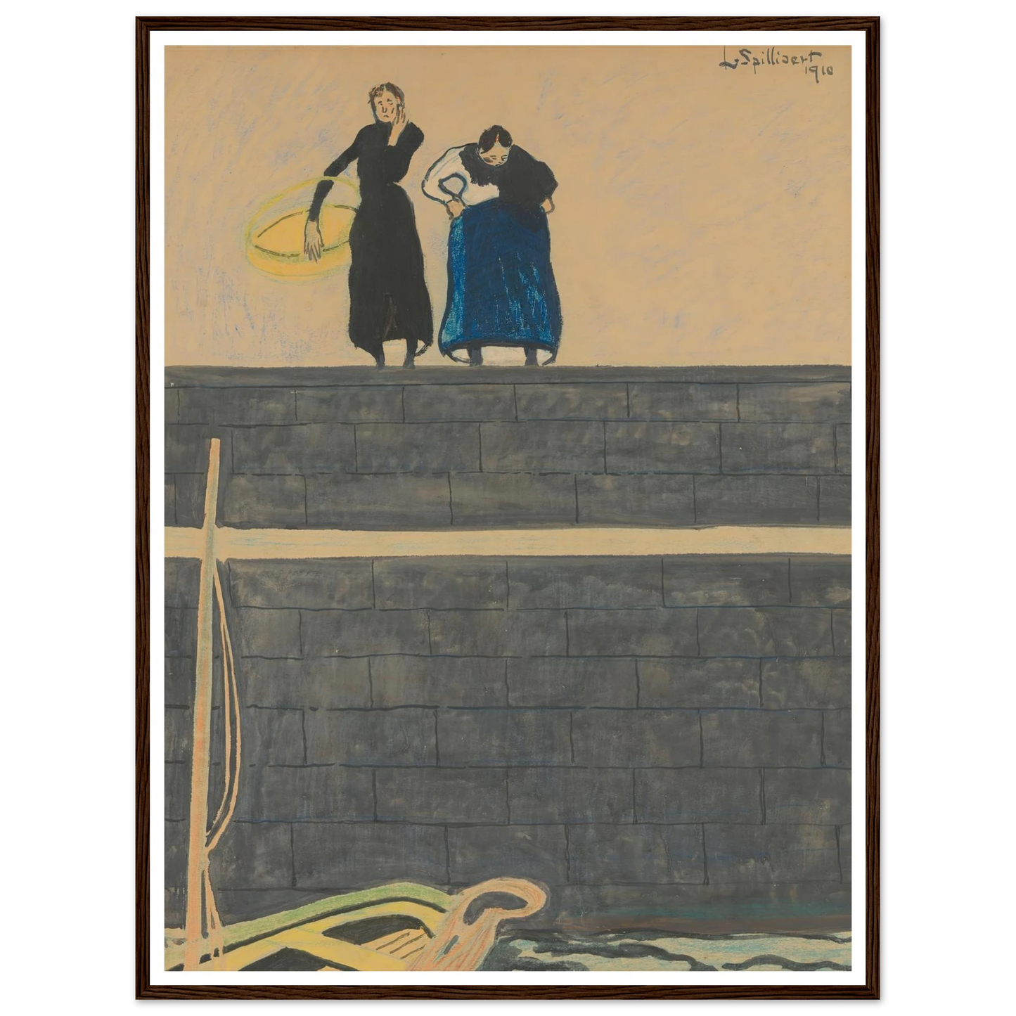 Vissersvrouwen op de kaai (1910) Art Print | Leon Spilliaert-Quipham Collections