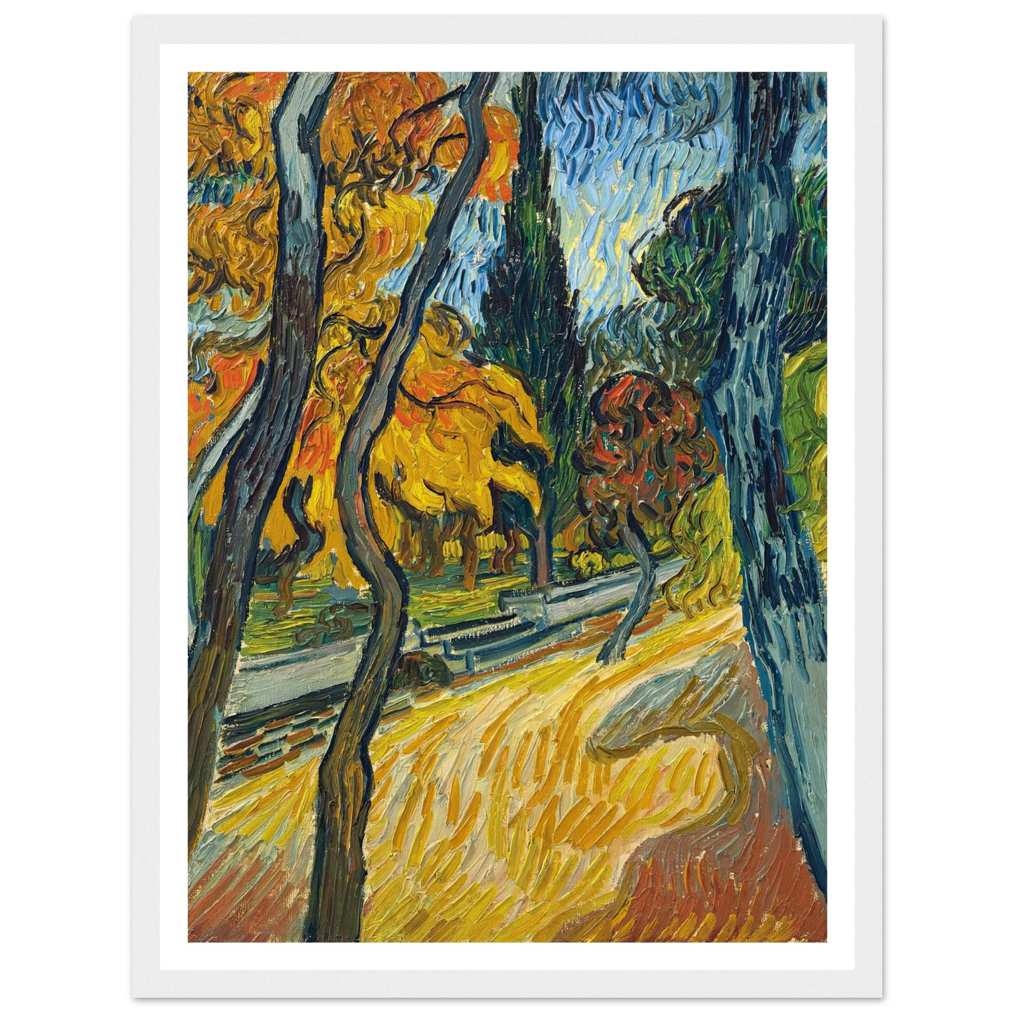 Arbres dans le jardin de l’asile (1889) Art Print | Vincent van Gogh-Quipham Collections