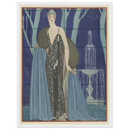 Alcyone ; Robe et manteau du soir, de Worth (1923) Art Print | George Barbier-Quipham Collections