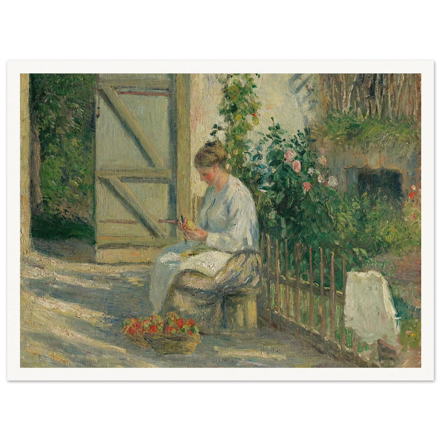 Julie Pissarro épluchant des légumes (1878) Art Print | Camille Pissarro-Quipham Collections
