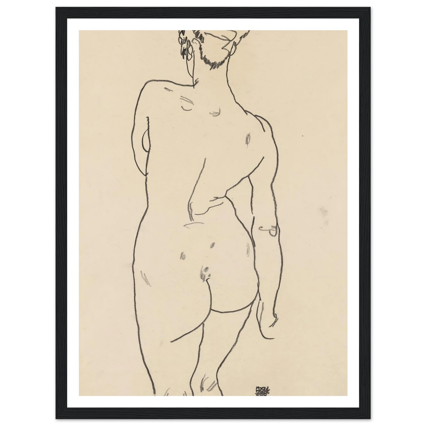 Weiblicher Rückenakt (1998) Art Print | Egon Schiele-Quipham Collections