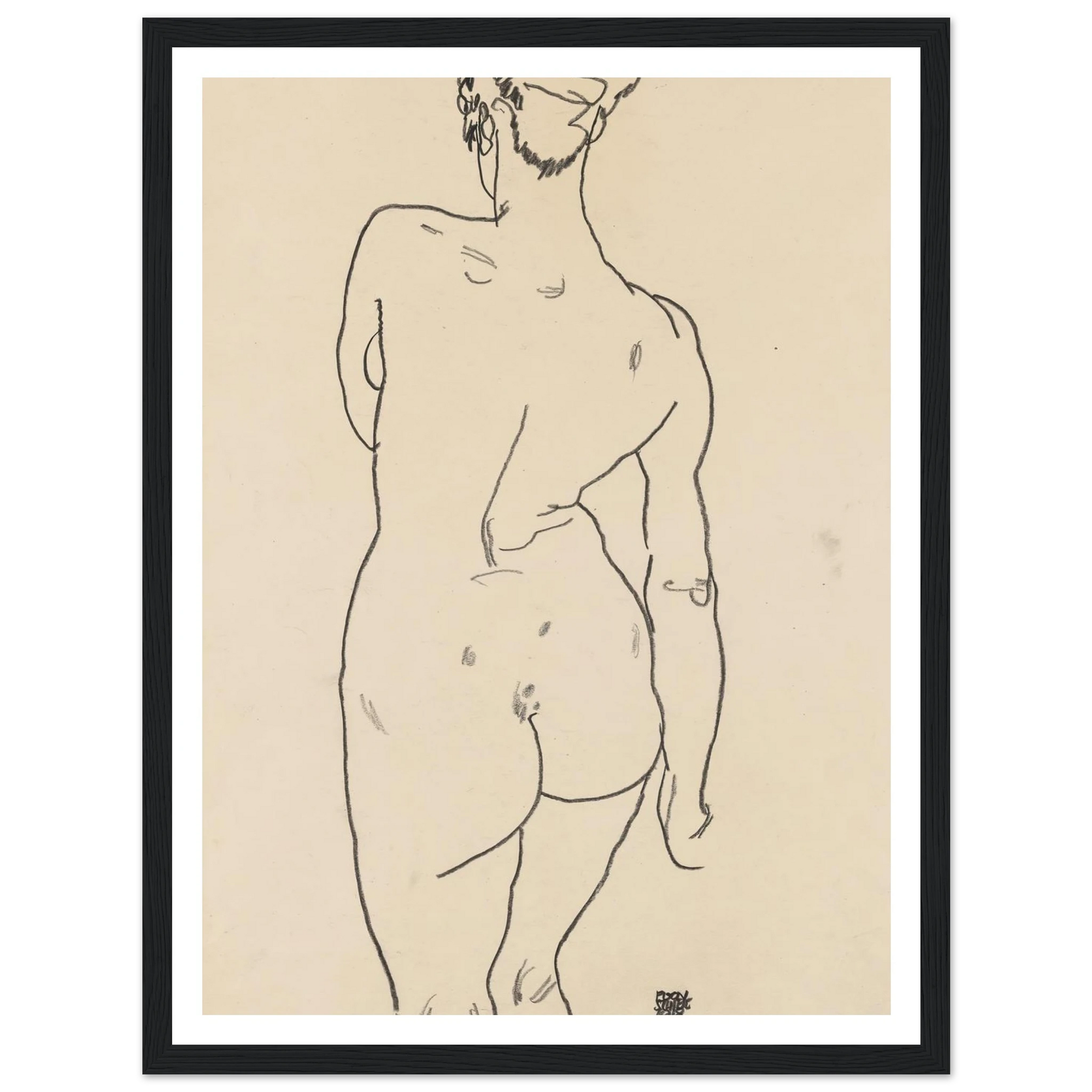 Weiblicher Rückenakt (1998) Art Print | Egon Schiele-Quipham Collections