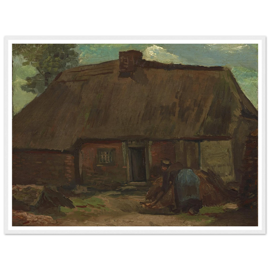 Cottage with Peasant Woman Digging (1885) Art Print | Vincent van Gogh-Quipham Collections